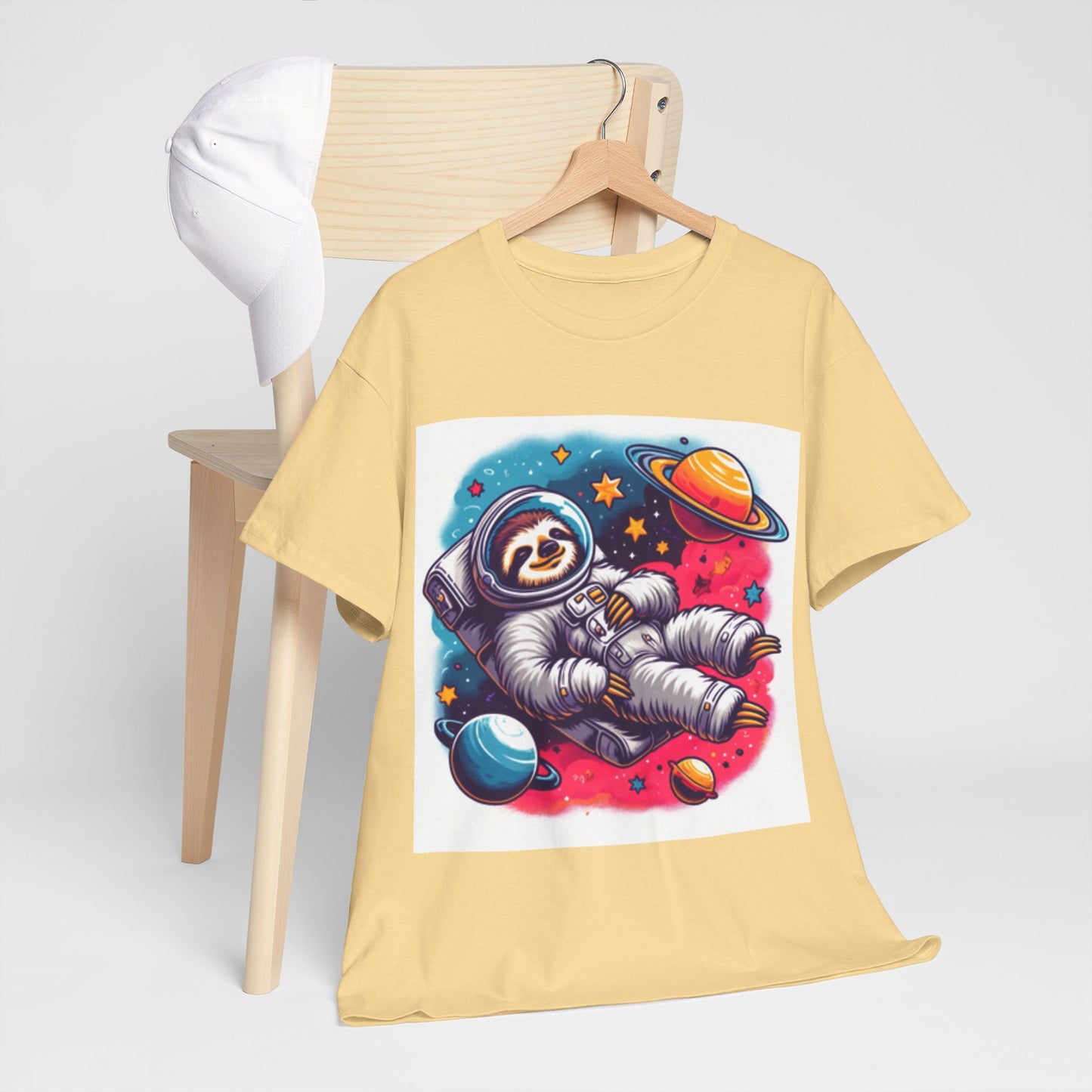 Sloth In Space Unisex Heavy Cotton Tee