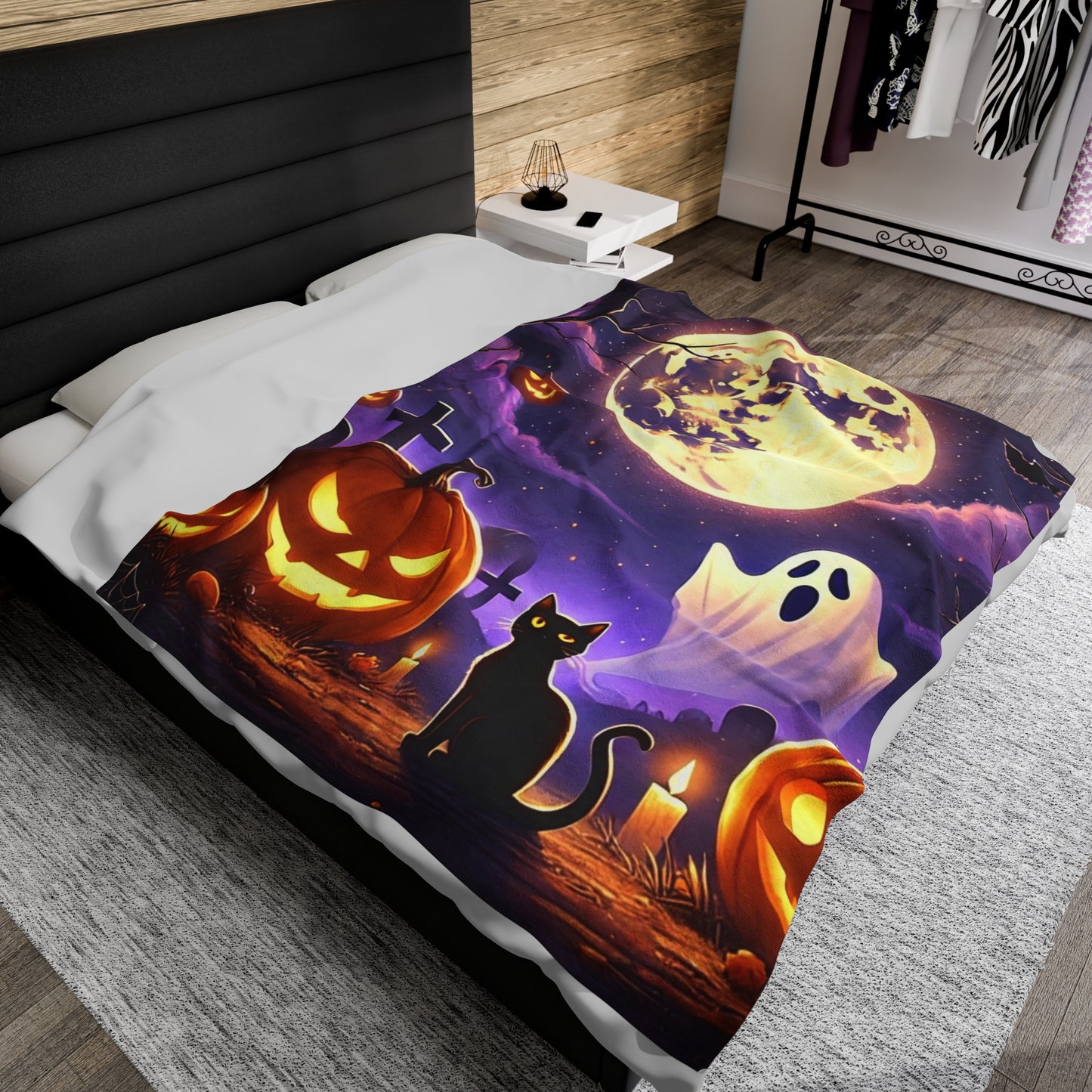 Spooky Halloween Blanket Velveteen Plush Blanket