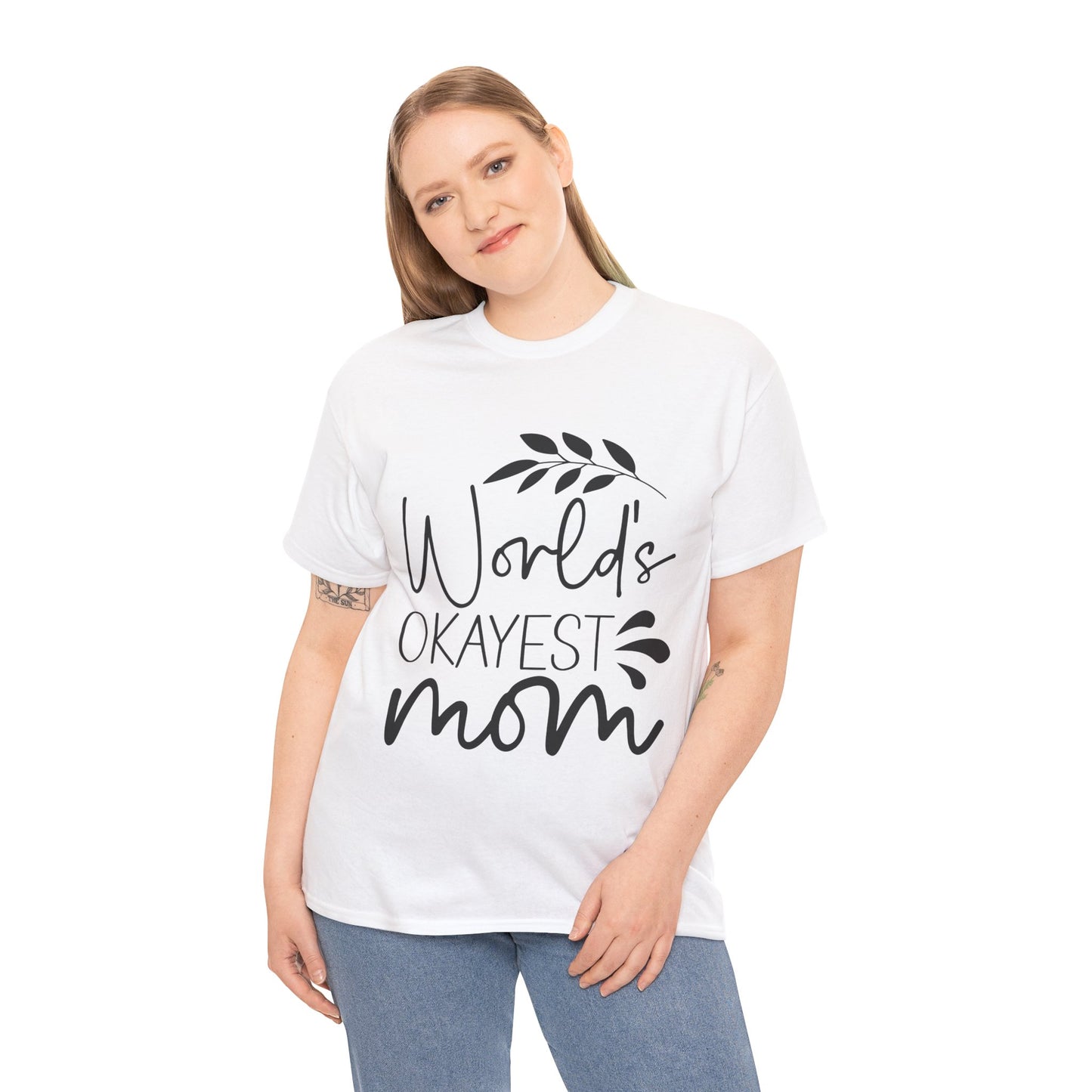 World's Okayest Mom Unisex Heavy Cotton Tee