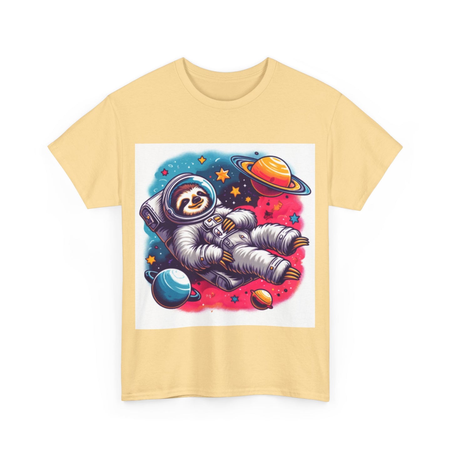 Sloth In Space Unisex Heavy Cotton Tee