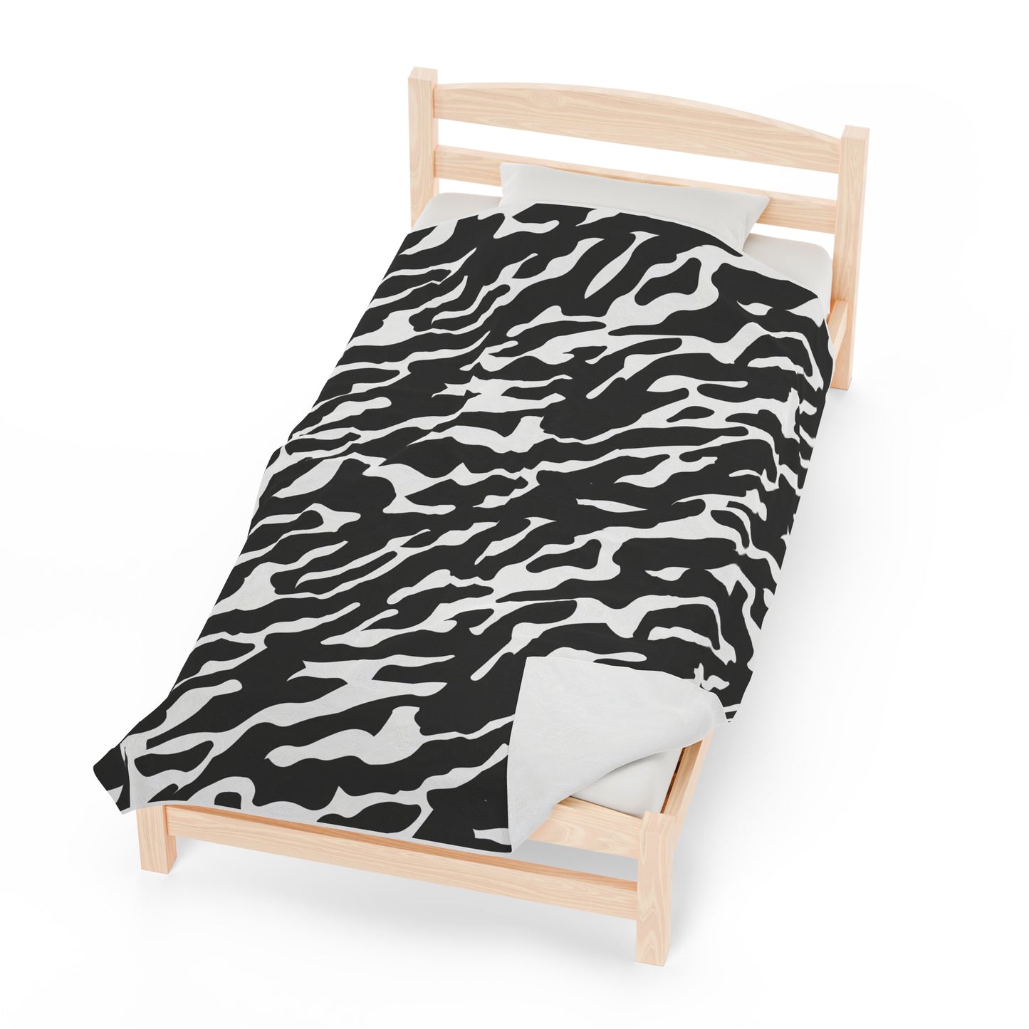 Black and White Animal Print Velveteen Plush Blanket, Ultra-Soft, Customizable, and Cozy for Home or Gifts