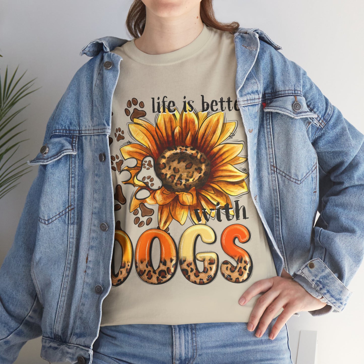 Life Is Better With Dogs Unisex Heavy Cotton Tee