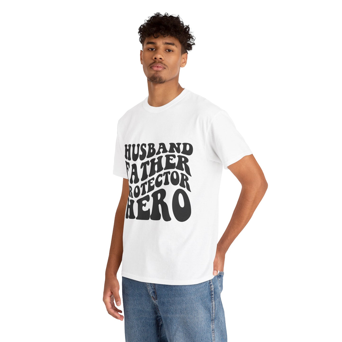 Husband Father Protector Hero Unisex Heavy Cotton Tee