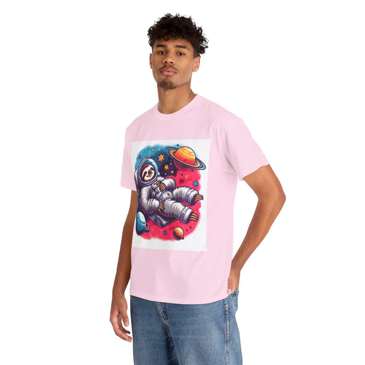 Sloth In Space Unisex Heavy Cotton Tee