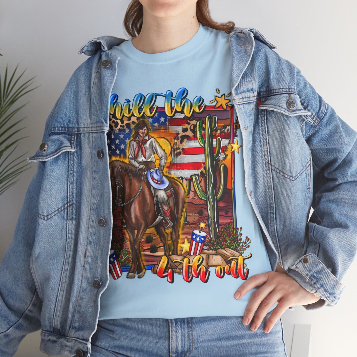 Cowgirl 4th of July Unisex Heavy Cotton Tee