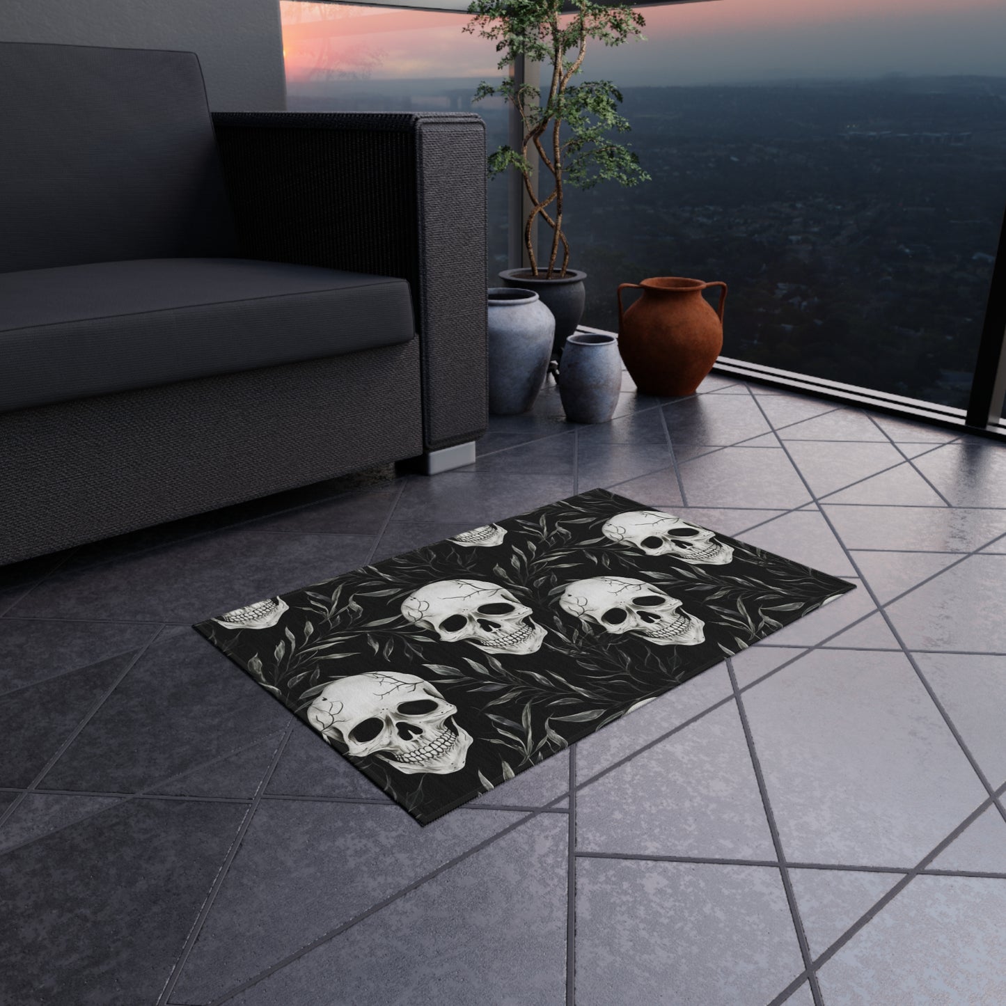 Halloween Skeleton Outdoor Rug