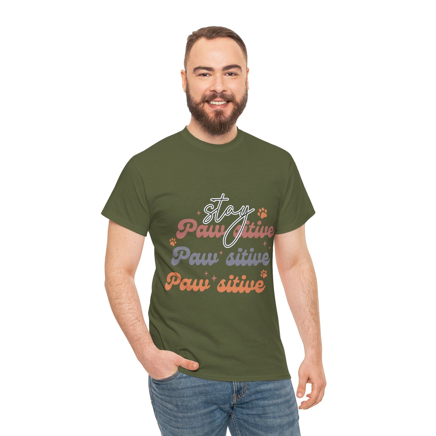 Stay Paw Sitive Unisex Heavy Cotton Tee