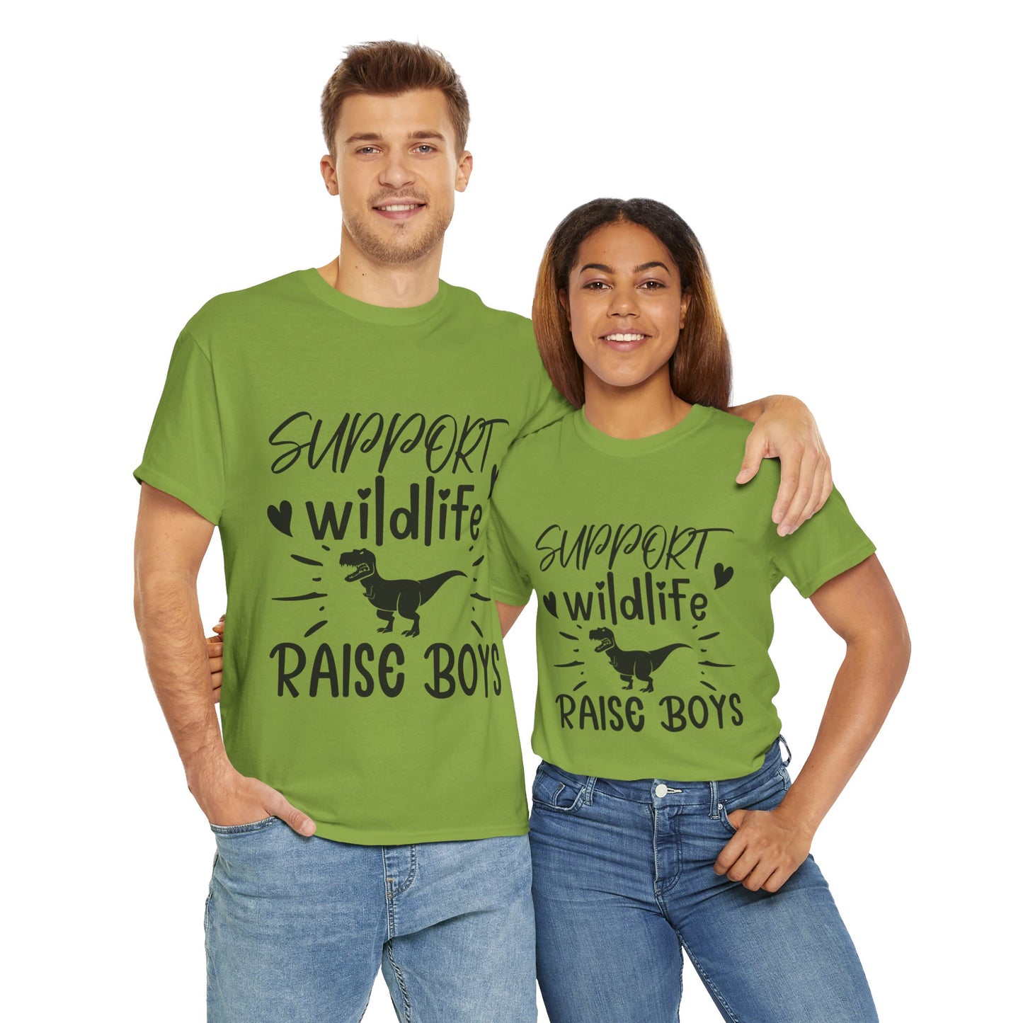 Support Wildlife Raise Boys Unisex Heavy Cotton Tee