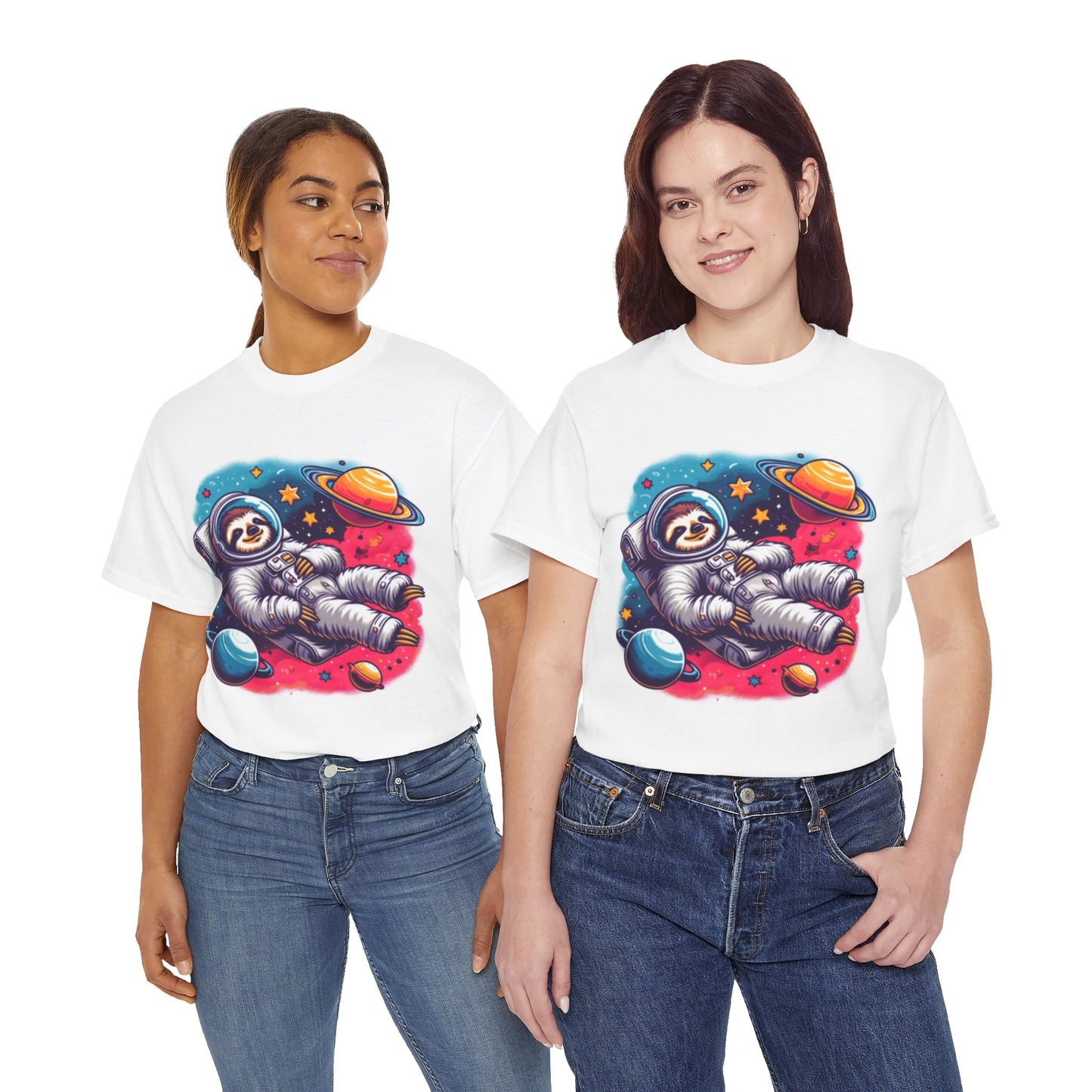 Sloth In Space Unisex Heavy Cotton Tee