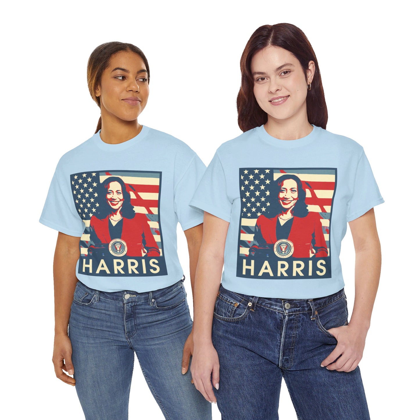 Kamala Harris American Flag Unisex Heavy Cotton Tee