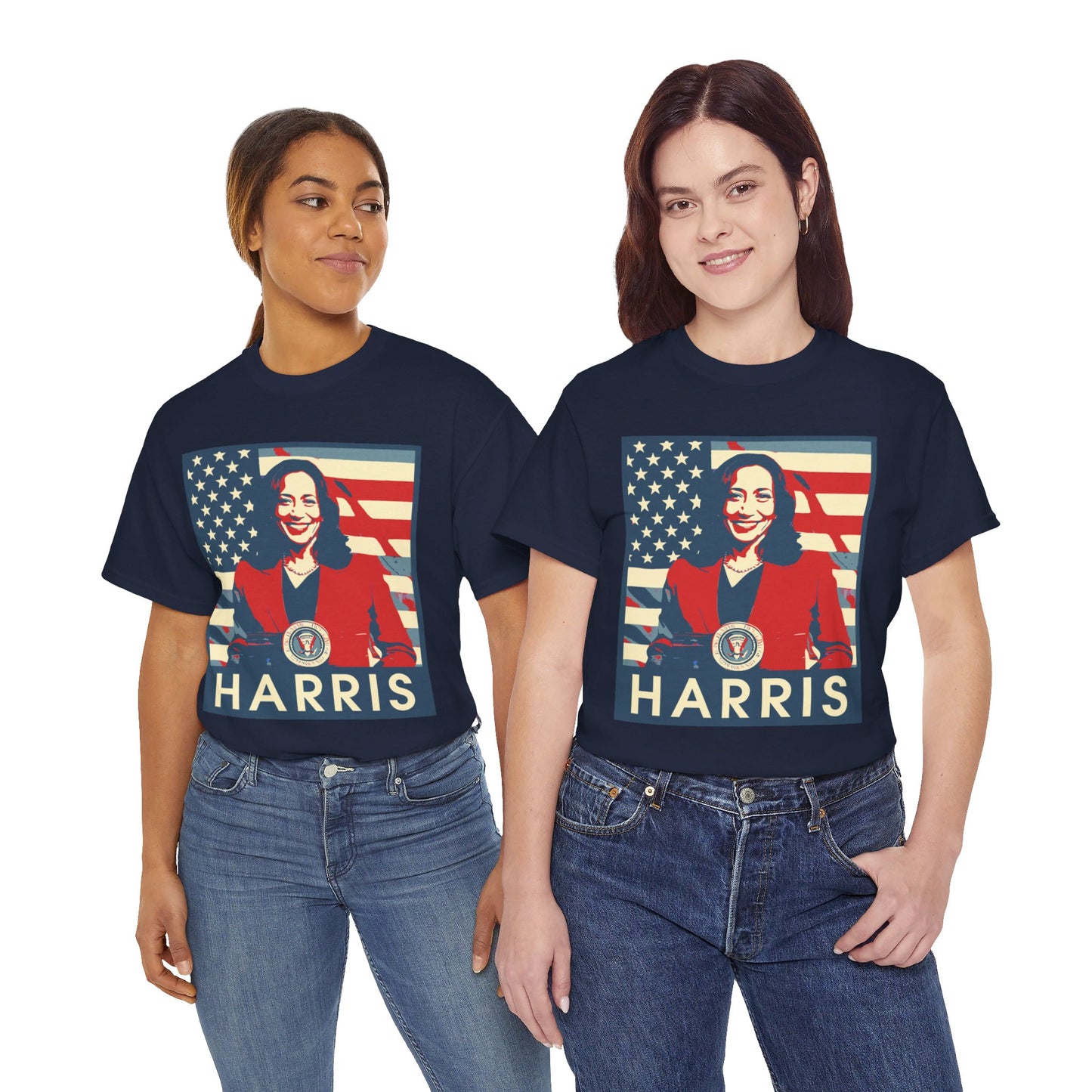 Kamala Harris American Flag Unisex Heavy Cotton Tee