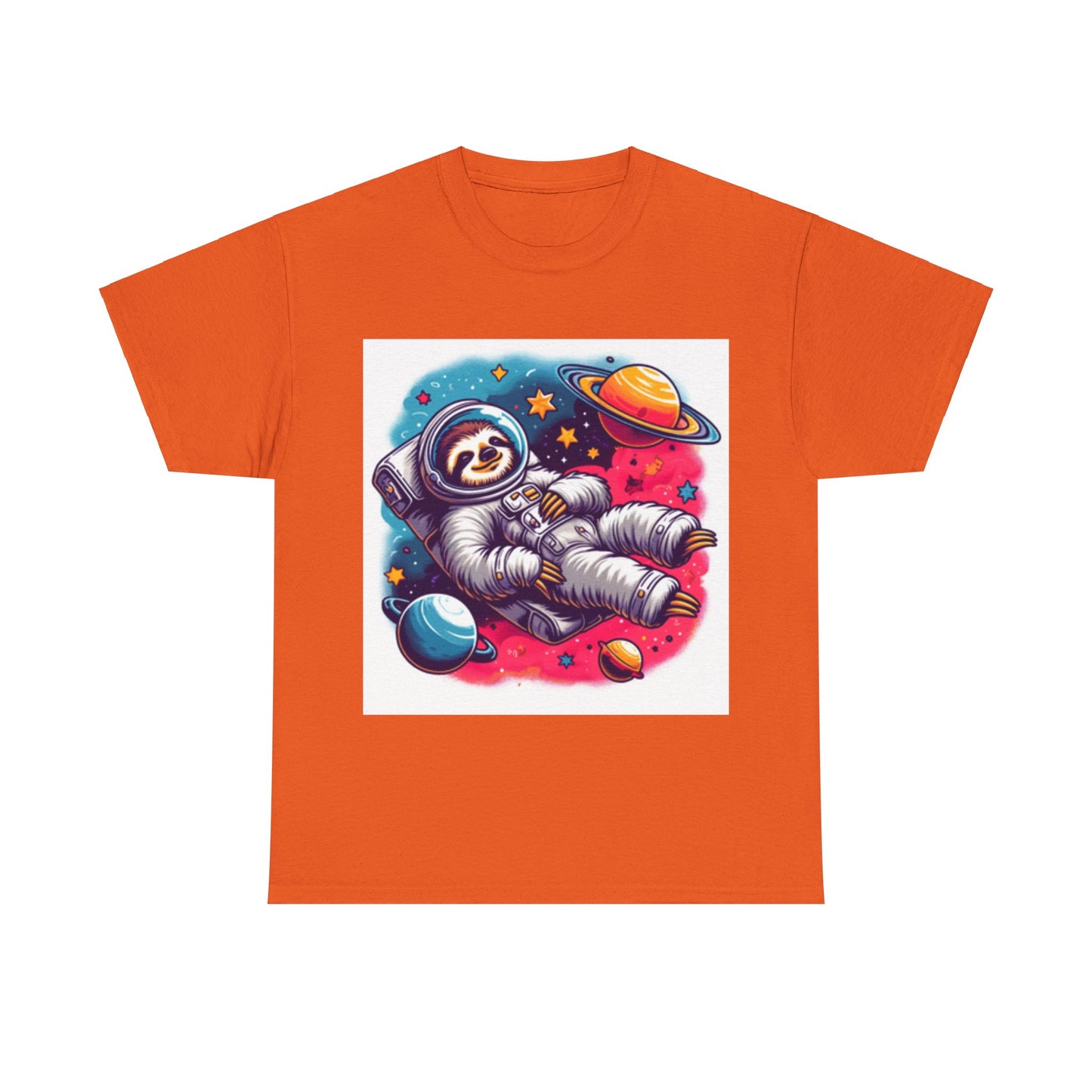 Sloth In Space Unisex Heavy Cotton Tee