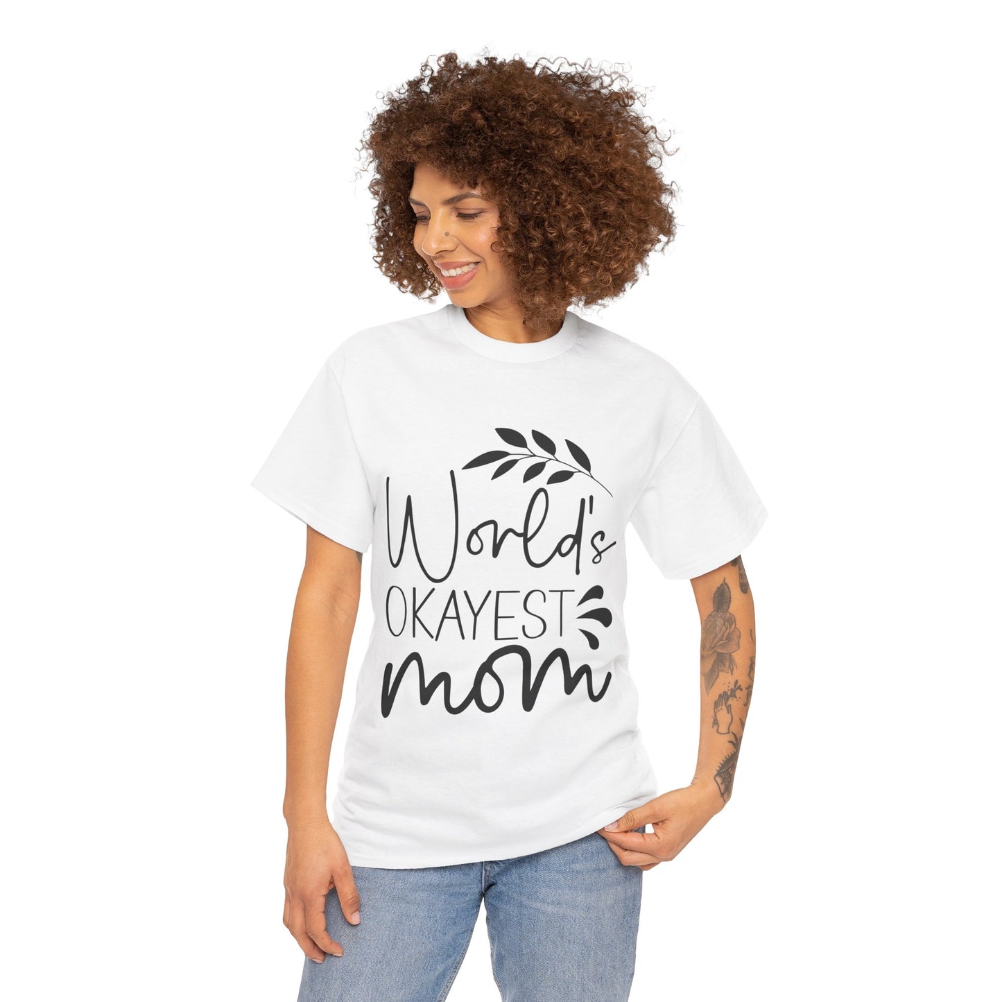 World's Okayest Mom Unisex Heavy Cotton Tee