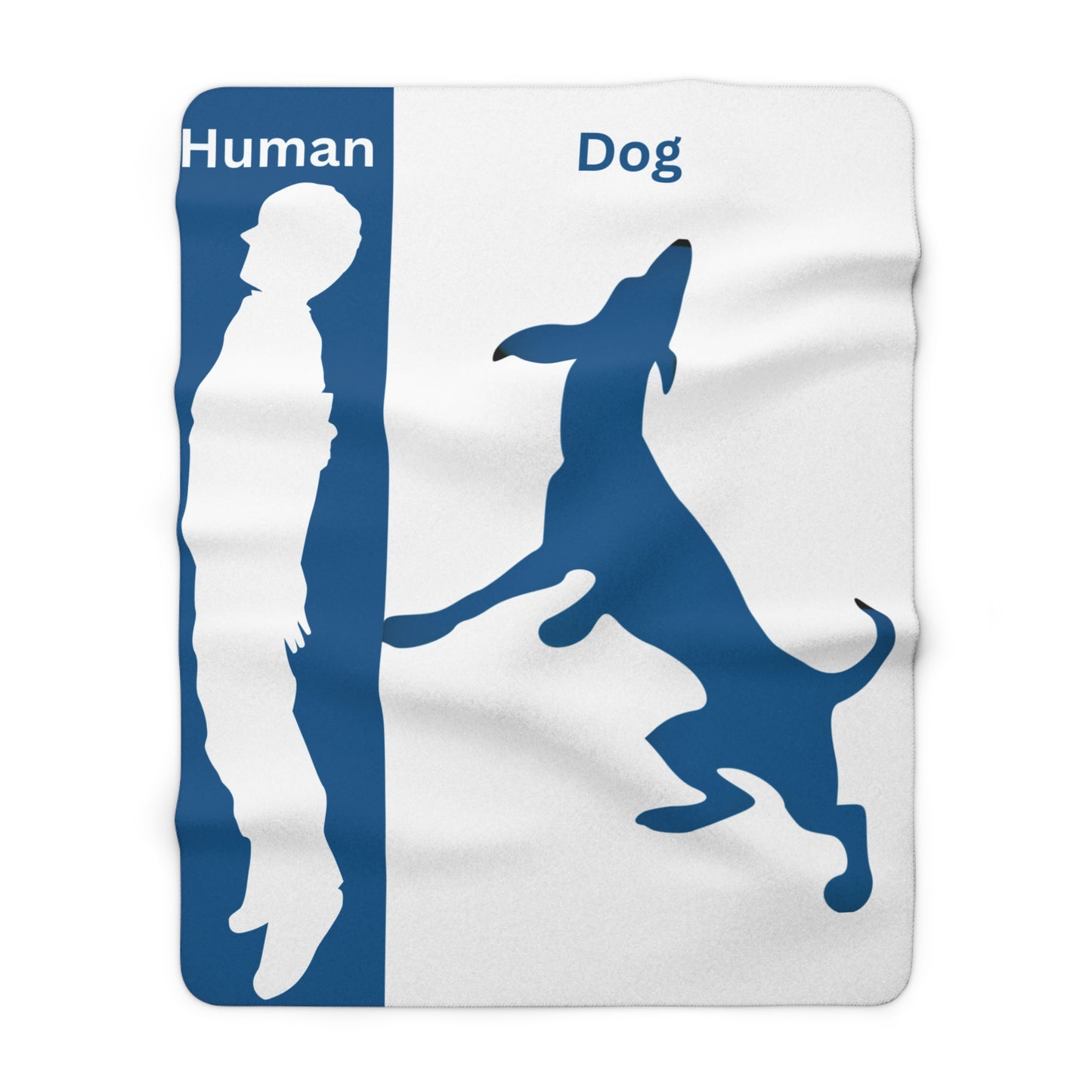 Edge of Bed: Dog's Domain Navy Blue Sherpa Fleece Blanket