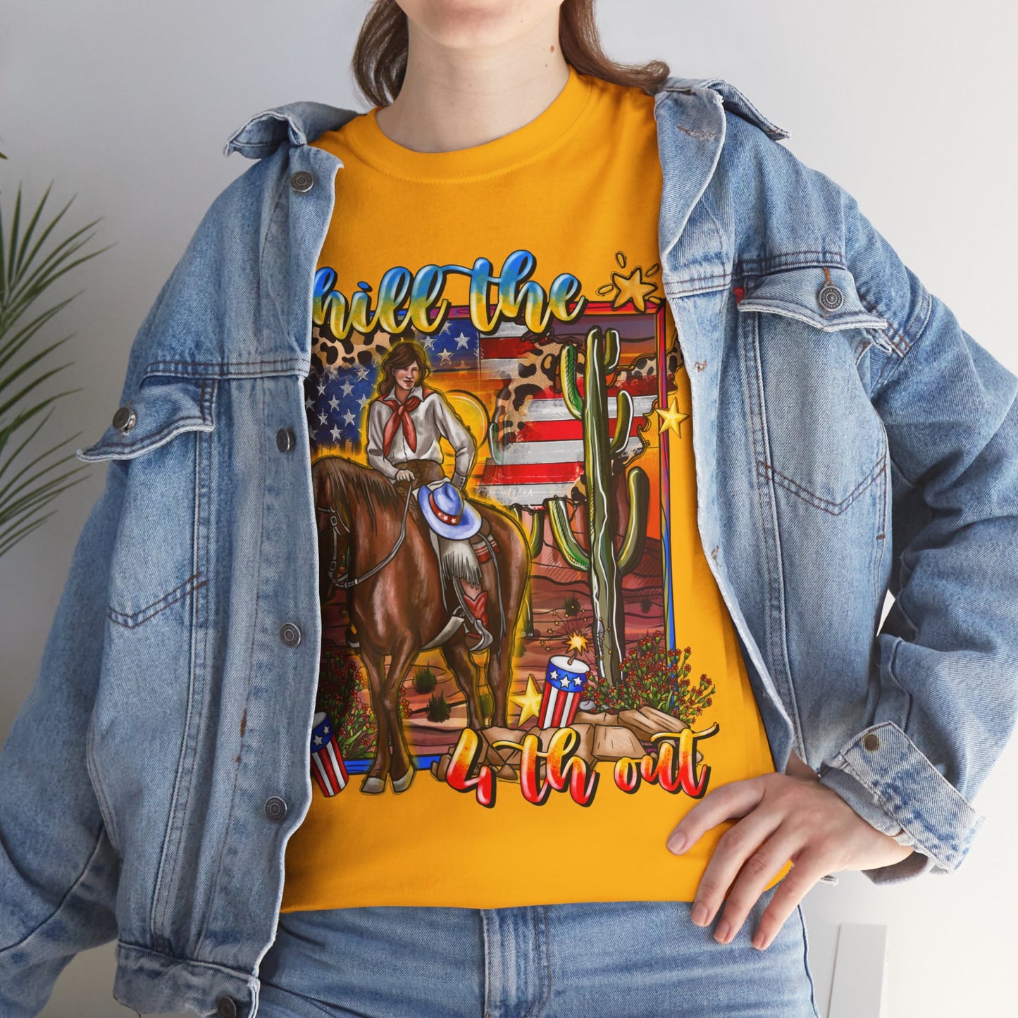 Cowgirl 4th of July Unisex Heavy Cotton Tee