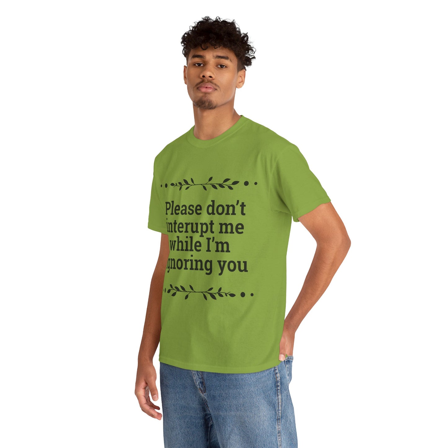 Please Don't Interrupt Me Unisex Heavy Cotton Tee