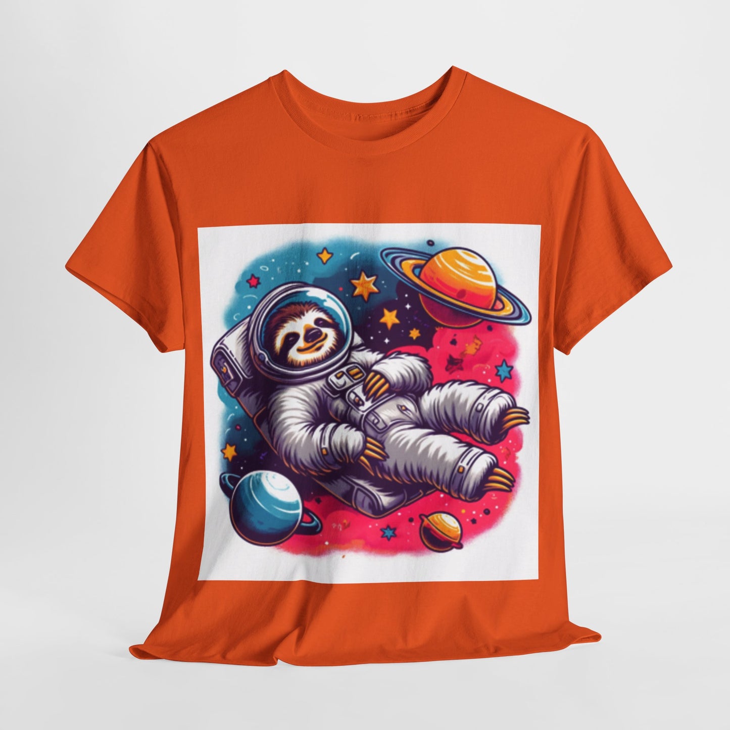 Sloth In Space Unisex Heavy Cotton Tee