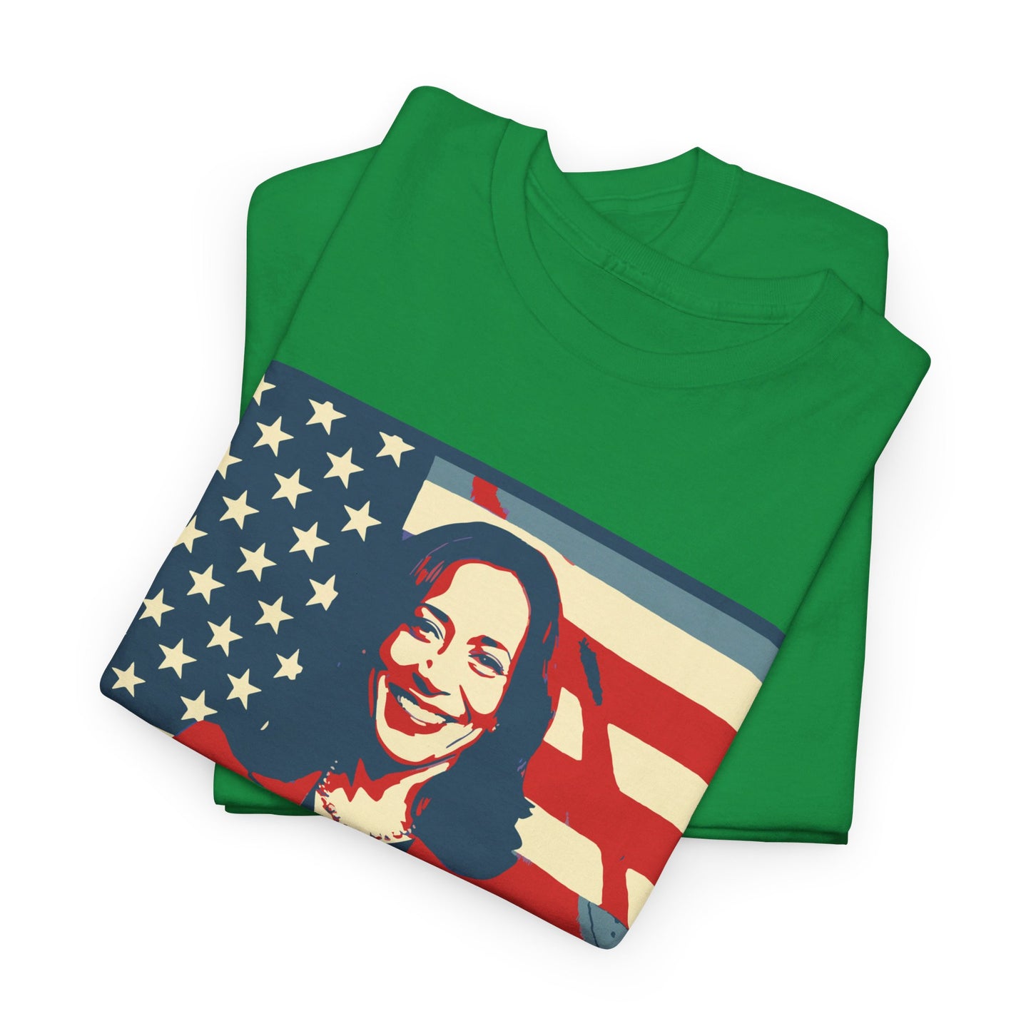 Kamala Harris American Flag Unisex Heavy Cotton Tee