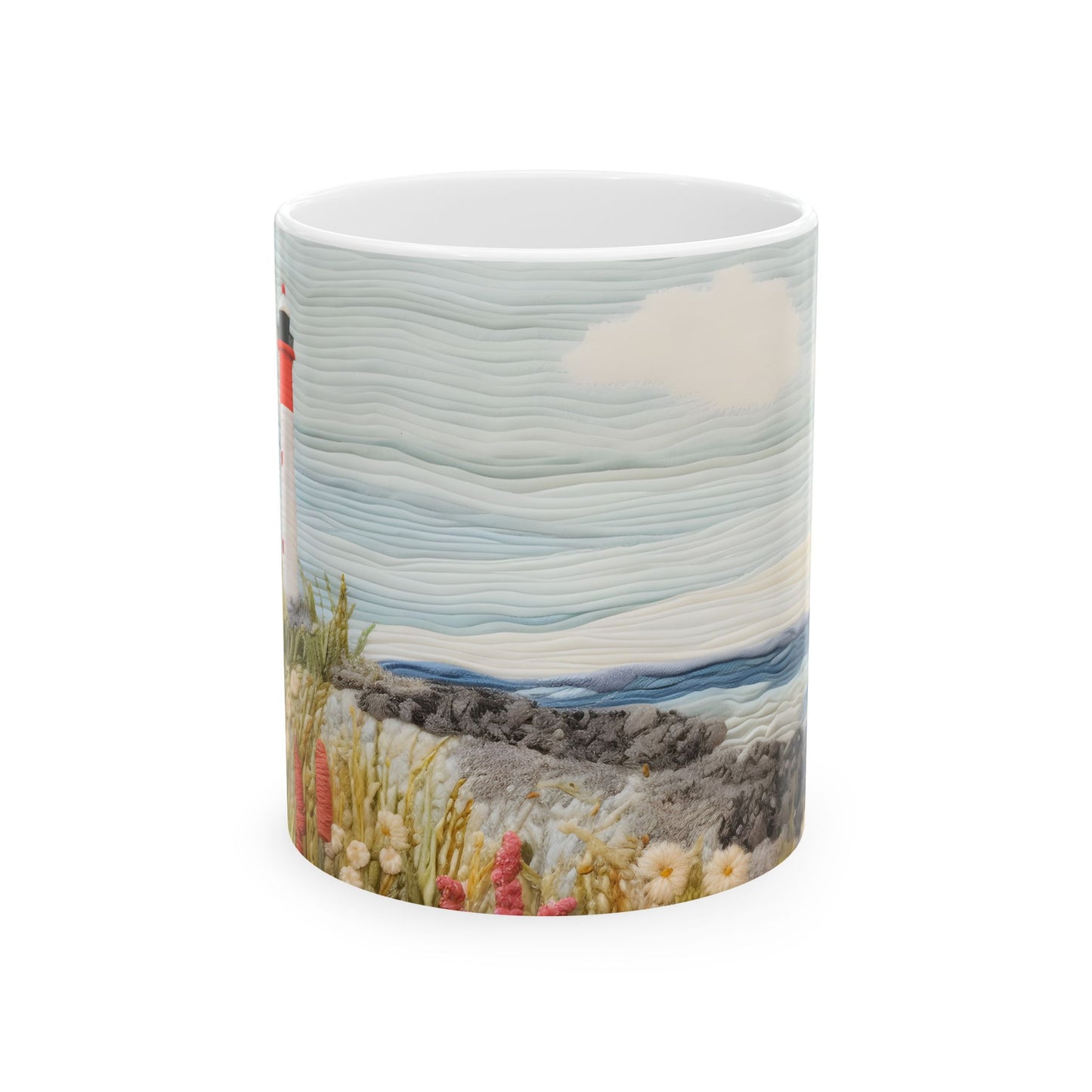 Seaside Lighthouse Ceramic Mug, (11oz, 15oz)