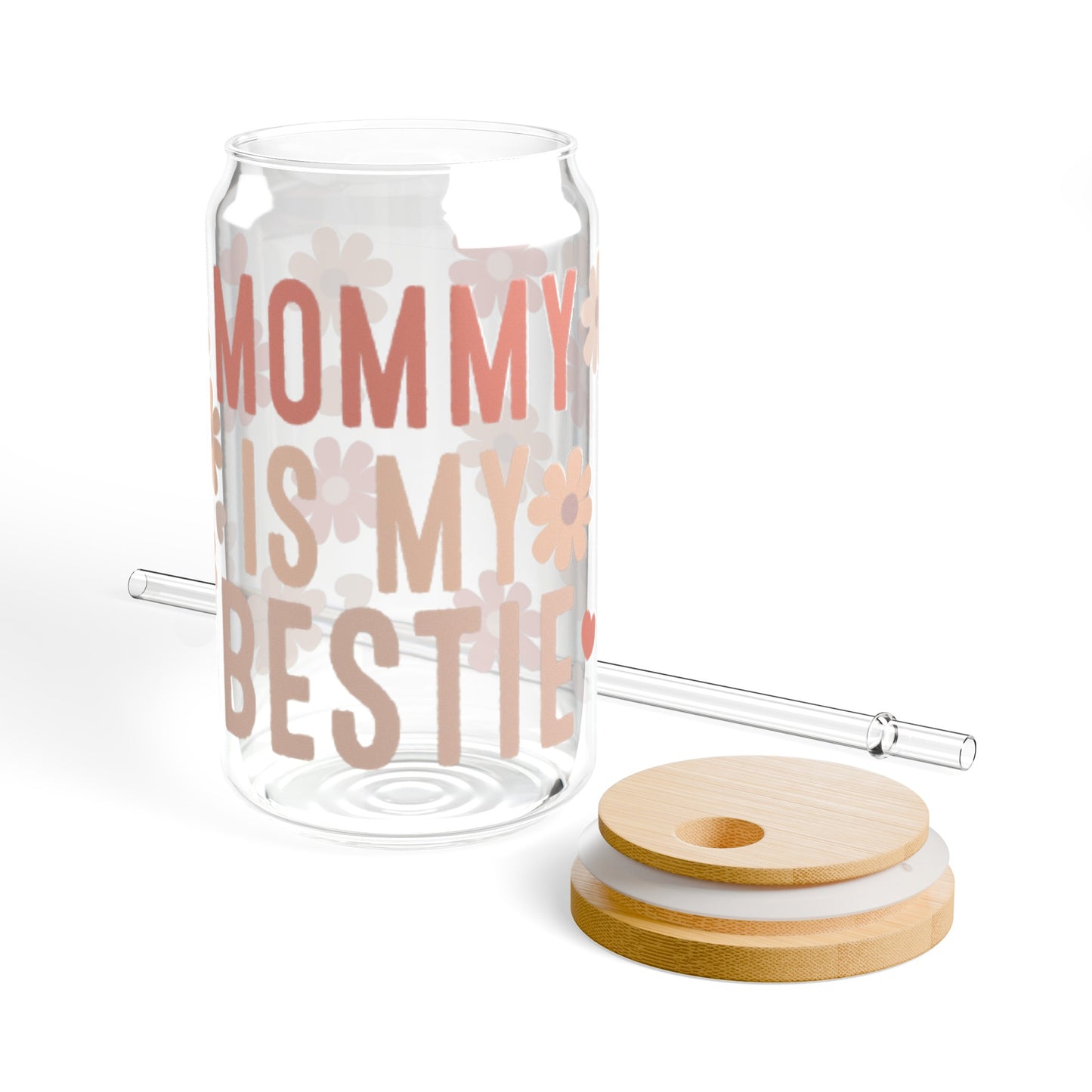 Mom Is My Bestie Sipper Glass, 16oz