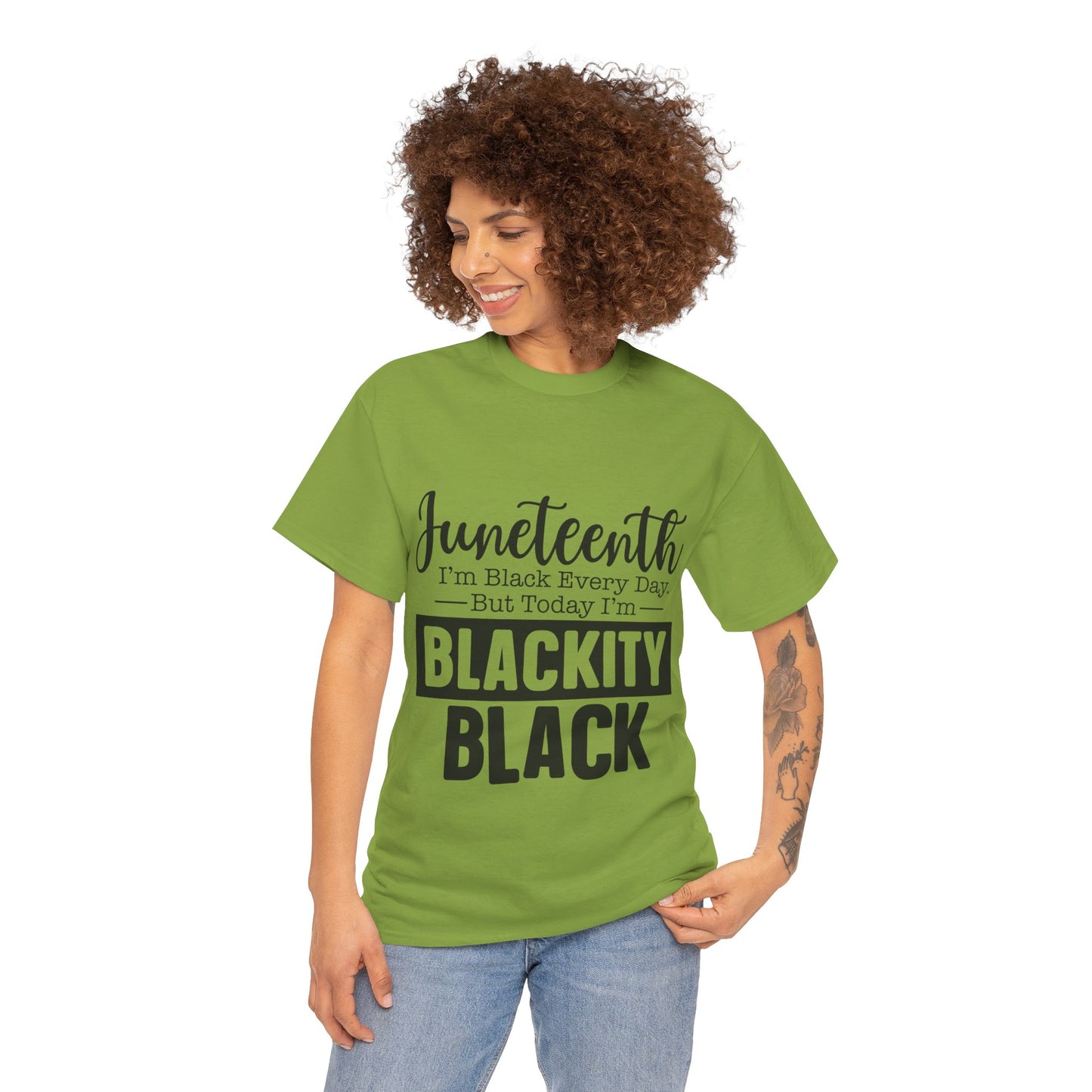 Juneteenth Black Everyday Unisex Heavy Cotton Tee