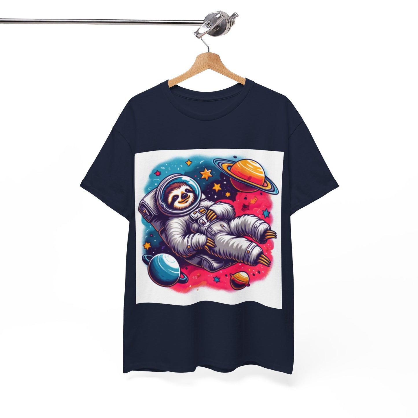 Sloth In Space Unisex Heavy Cotton Tee