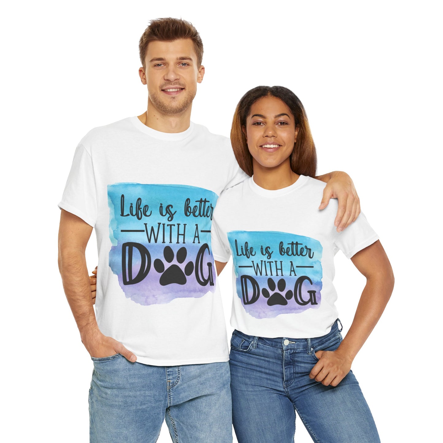 Life Is Better With A Dog Unisex Heavy Cotton Tee