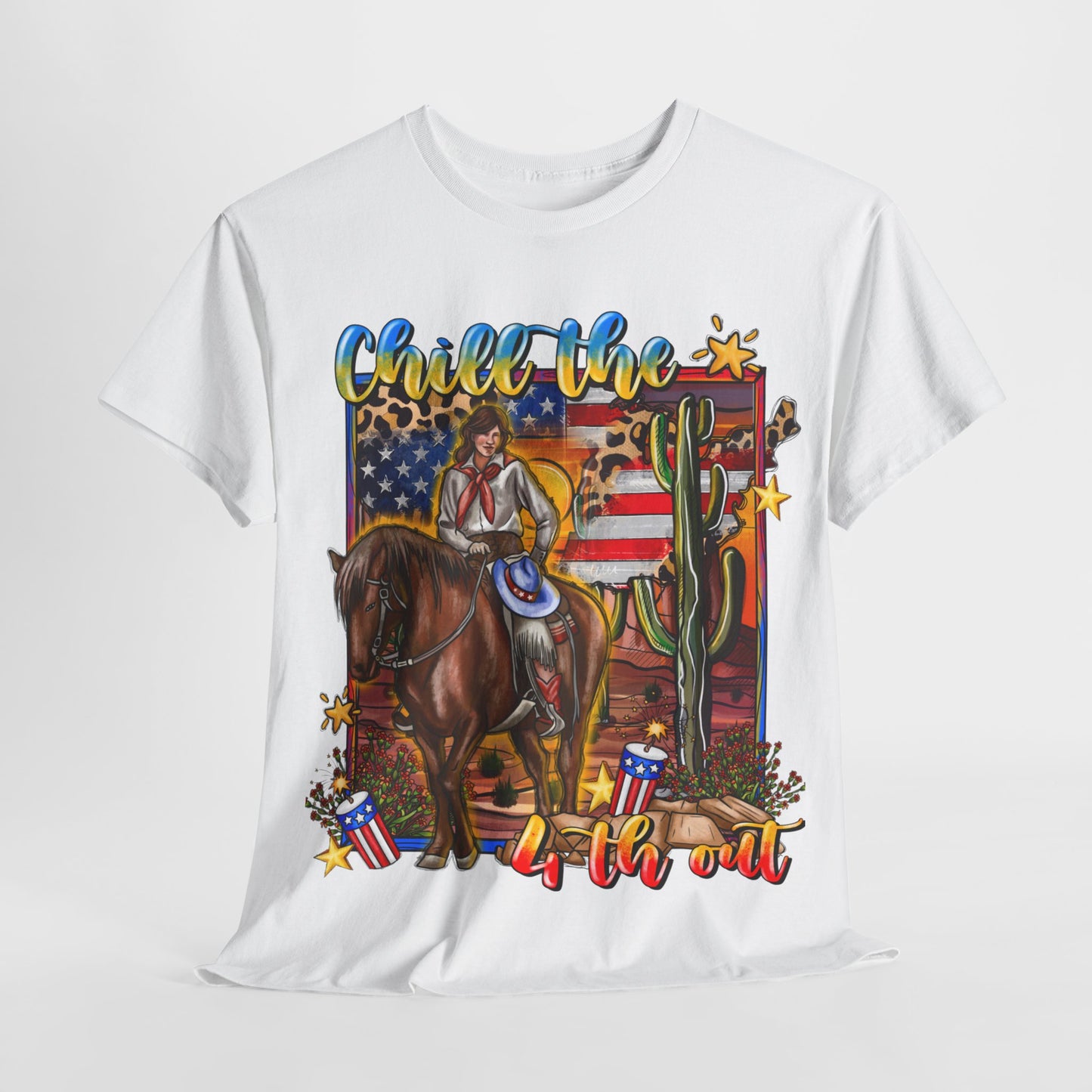 Cowgirl 4th of July Unisex Heavy Cotton Tee