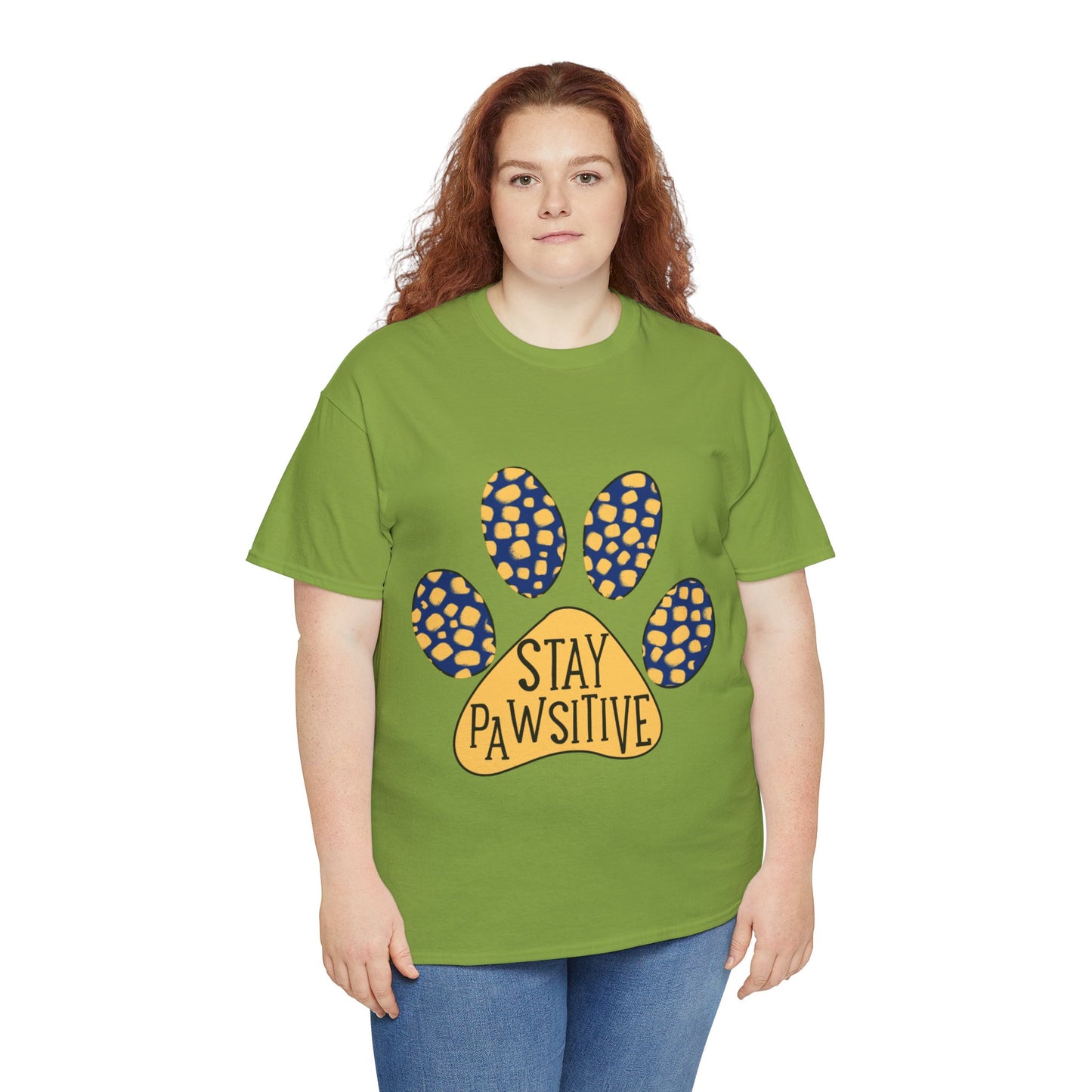 Stay Pawsitive Unisex Heavy Cotton Tee