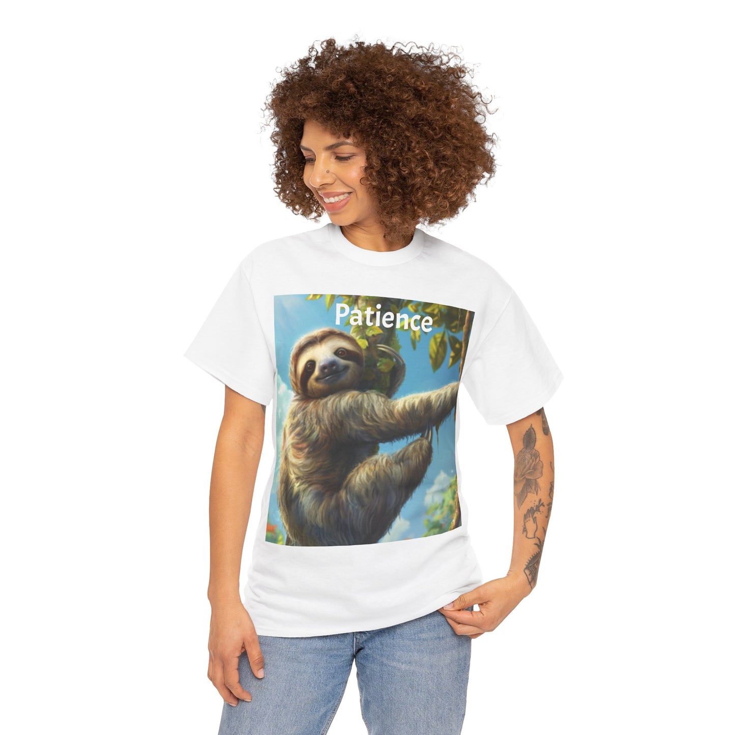 Sloth Patience Unisex Heavy Cotton Tee