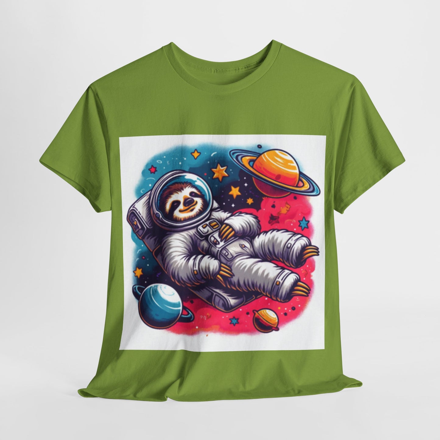 Sloth In Space Unisex Heavy Cotton Tee