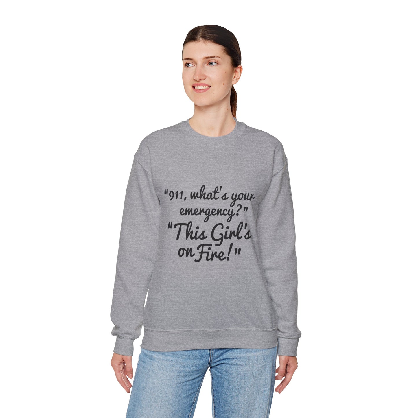 Girl On Fire Unisex Heavy Blend™ Crewneck Sweatshirt