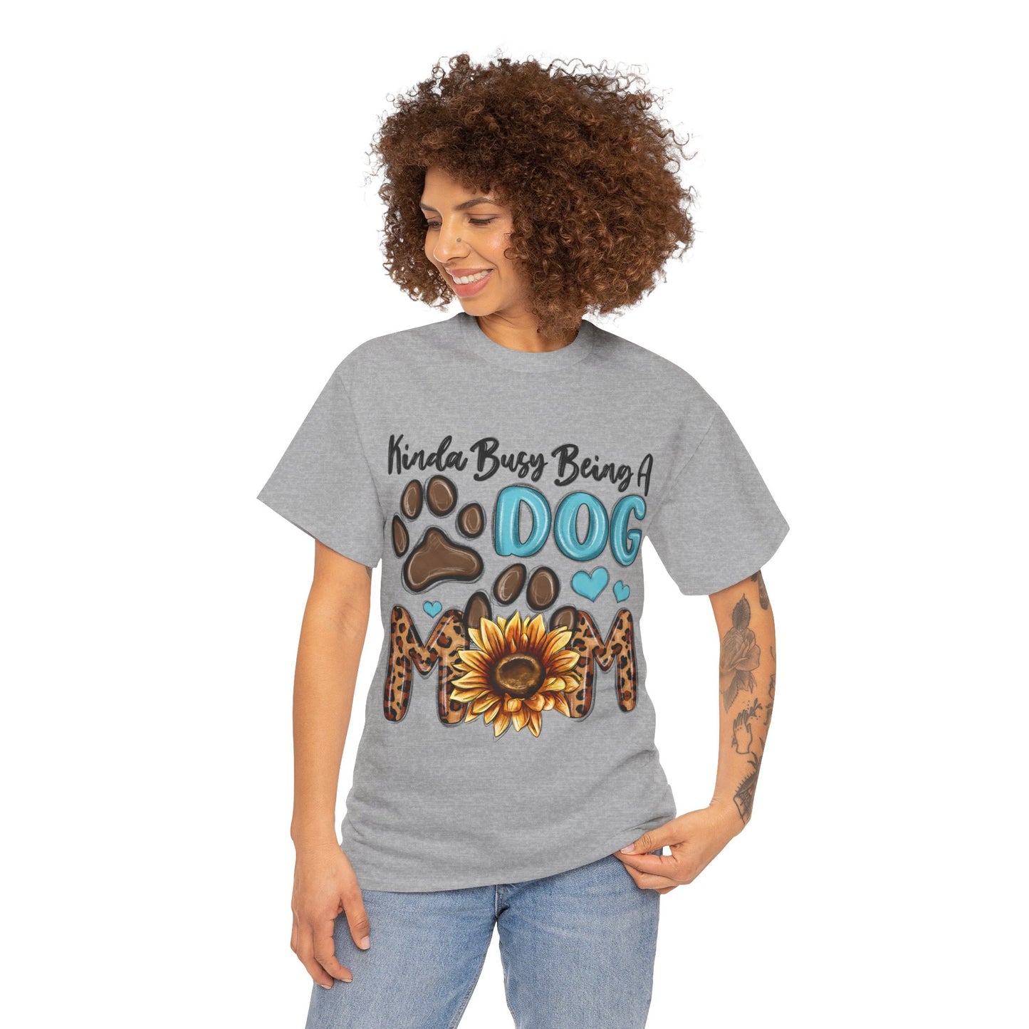 Busy Being A Dog Mom Unisex Heavy Cotton Tee