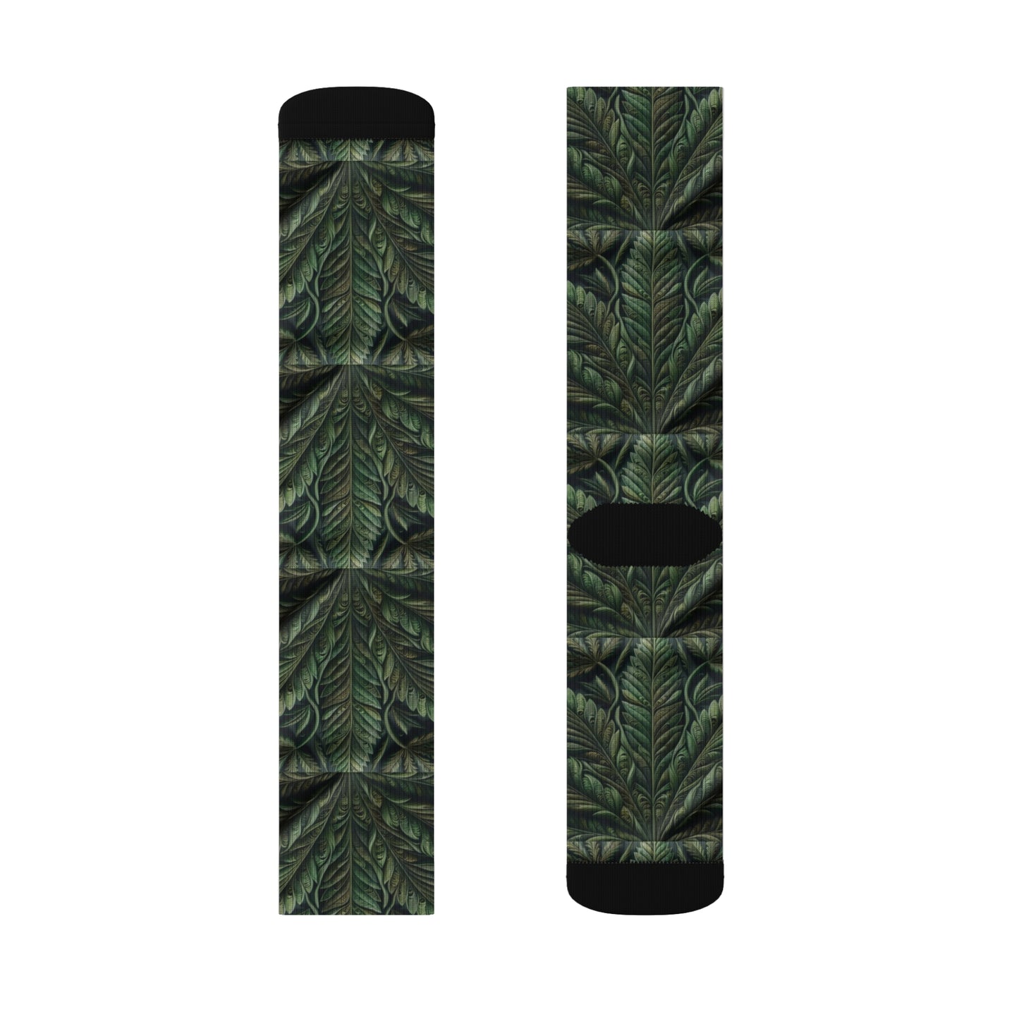 Green Leaf Sublimation Socks