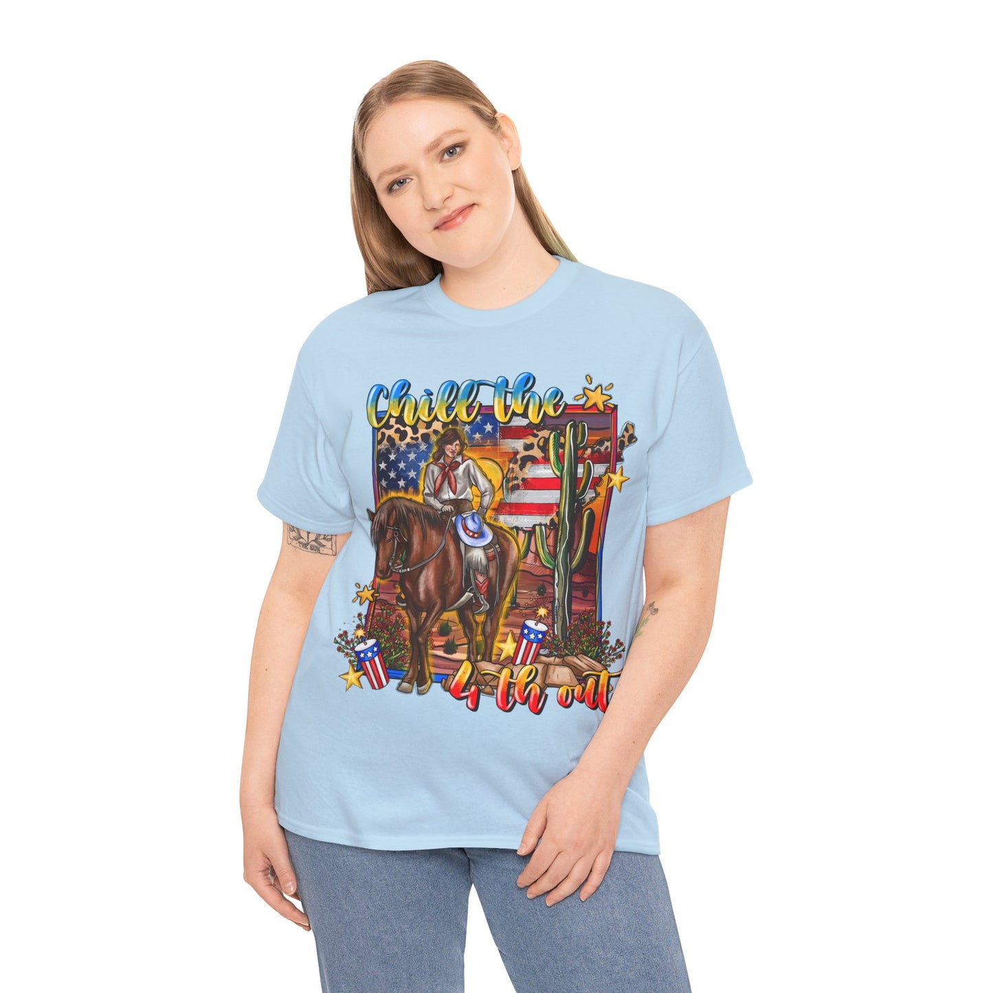 Cowgirl 4th of July Unisex Heavy Cotton Tee