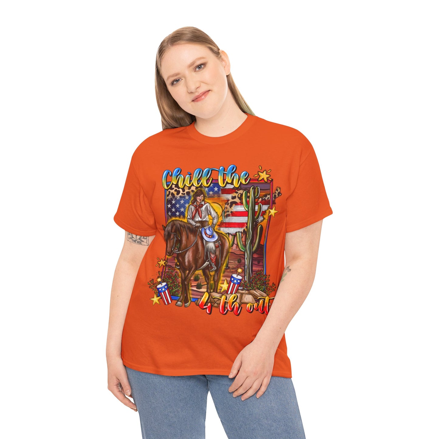 Cowgirl 4th of July Unisex Heavy Cotton Tee