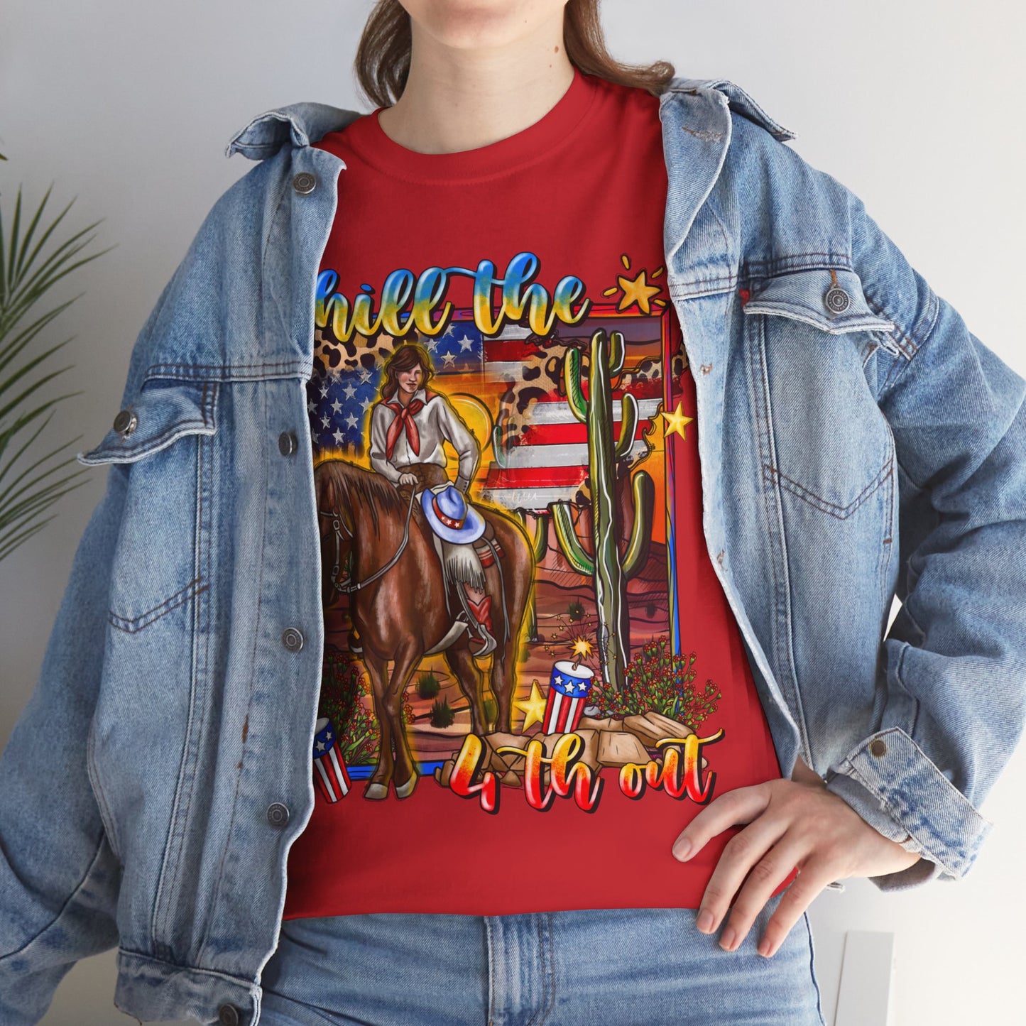 Cowgirl 4th of July Unisex Heavy Cotton Tee