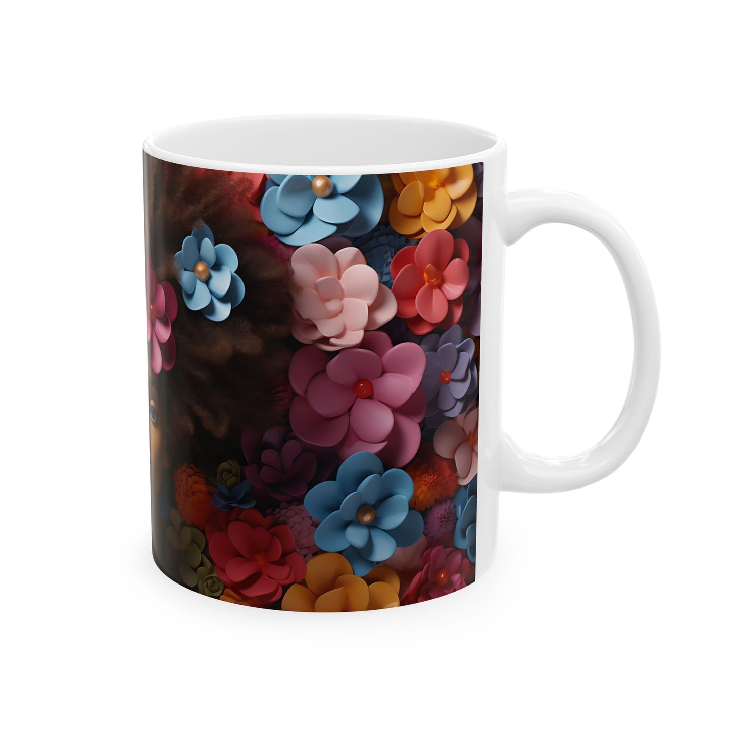 Pastel Flower Girl Ceramic Mug, (11oz, 15oz)