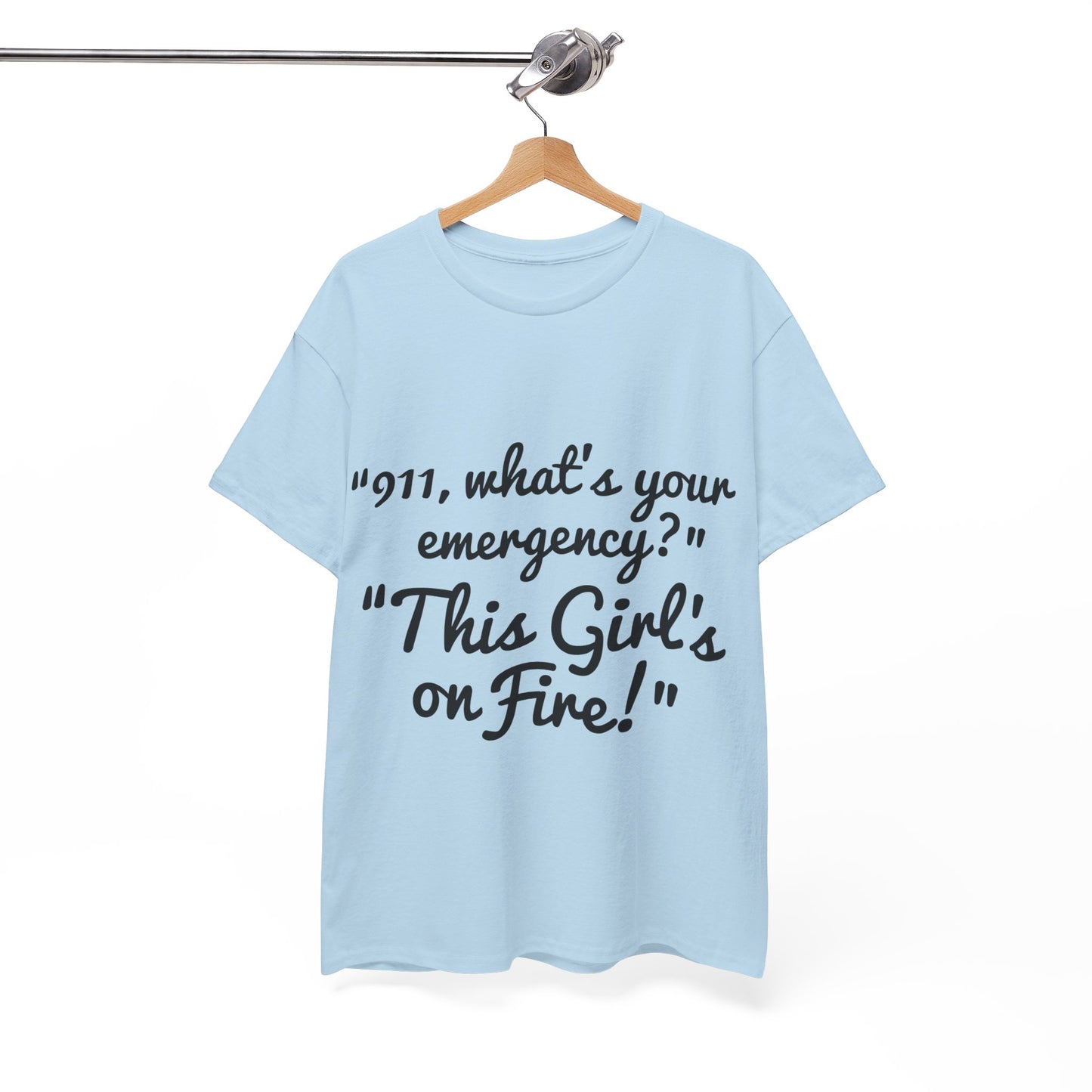 This Girl's On Fire Unisex Heavy Cotton Tee