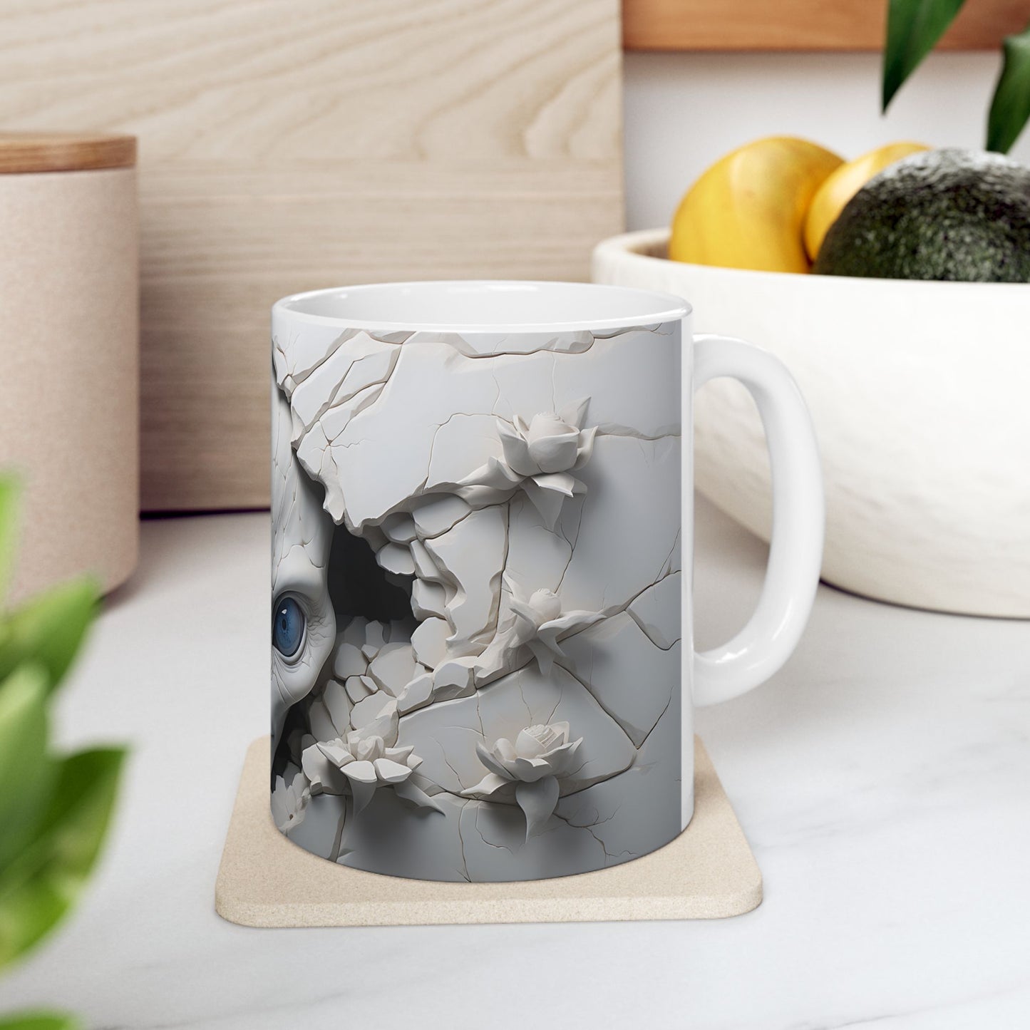 Alien in Wall Ceramic Mug, (11oz, 15oz)