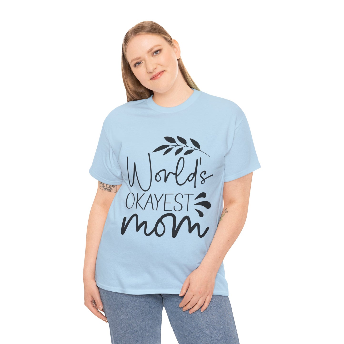 World's Okayest Mom Unisex Heavy Cotton Tee