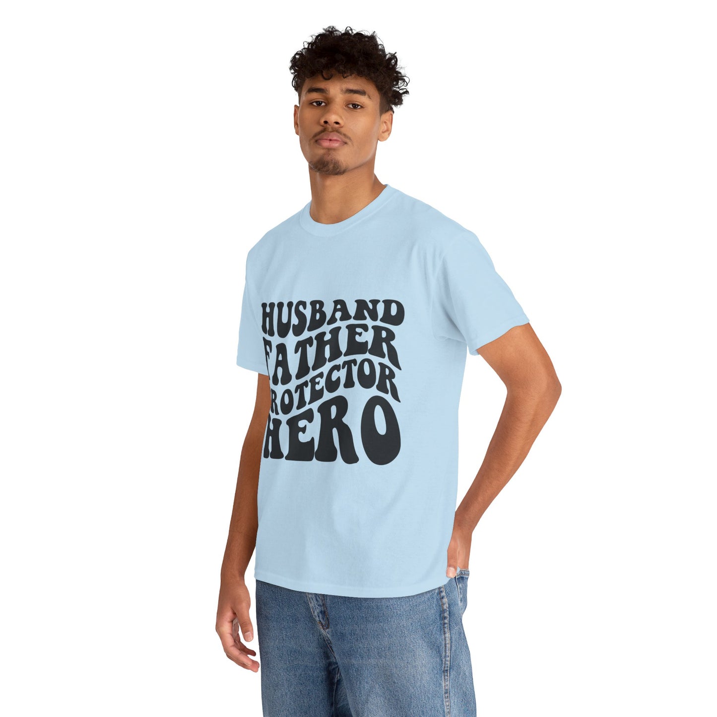 Husband Father Protector Hero Unisex Heavy Cotton Tee