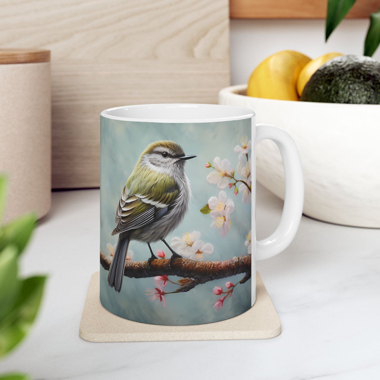 Spring Bird Ceramic Mug, (11oz, 15oz)