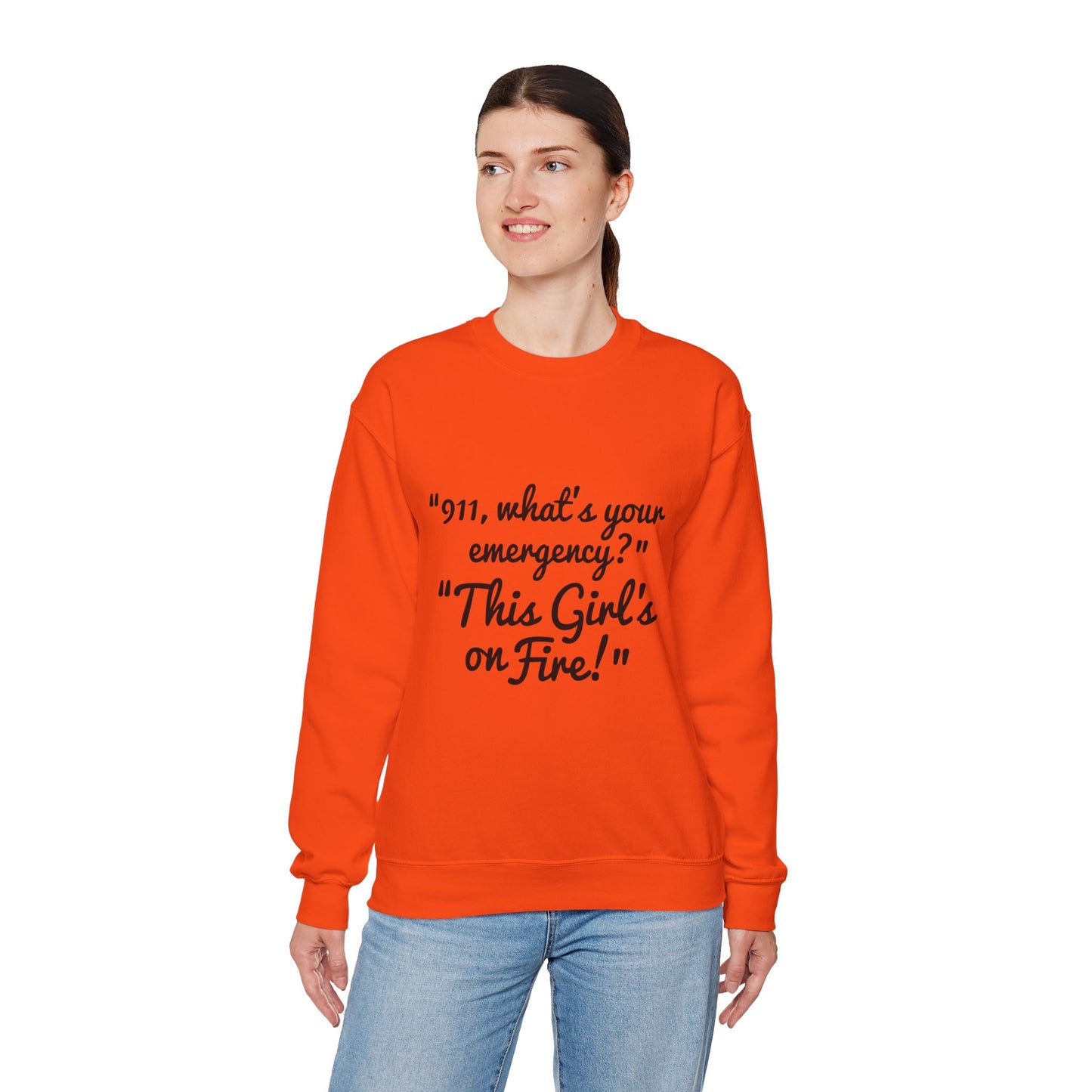 Girl On Fire Unisex Heavy Blend™ Crewneck Sweatshirt