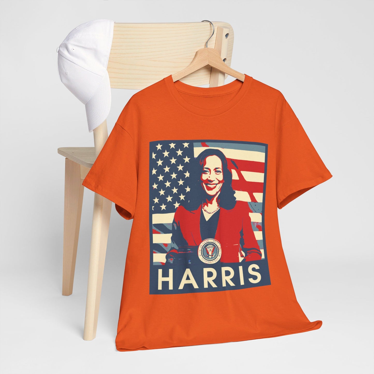 Kamala Harris American Flag Unisex Heavy Cotton Tee