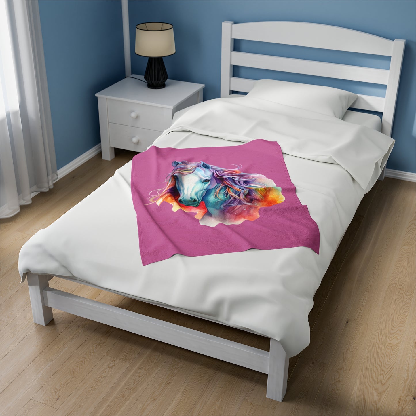 Unicorn Velveteen Plush Blanket, Ultra-Soft, Customizable, and Cozy for Home or Gifts