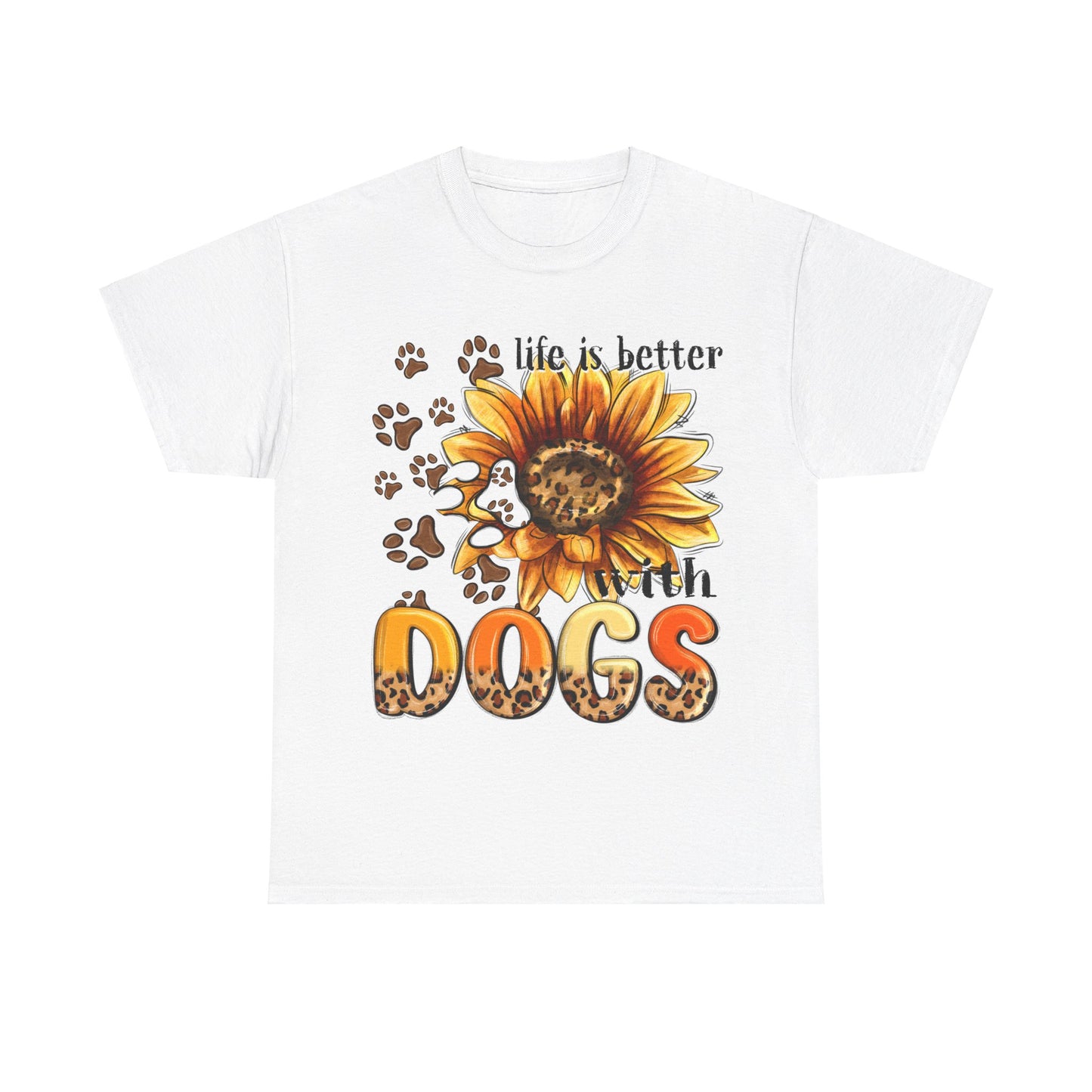 Life Is Better With Dogs Unisex Heavy Cotton Tee