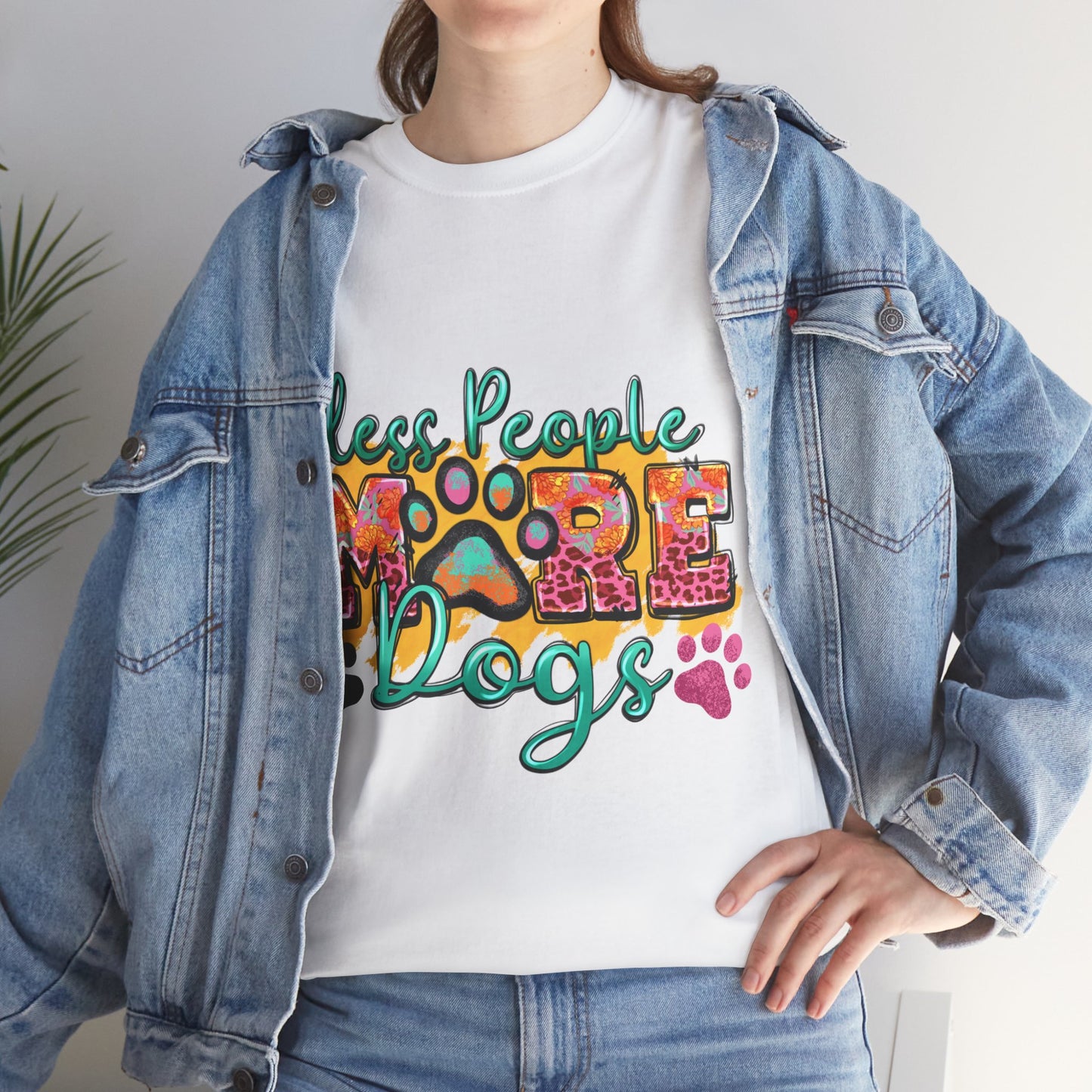 Less People More Dogs Unisex Heavy Cotton Tee