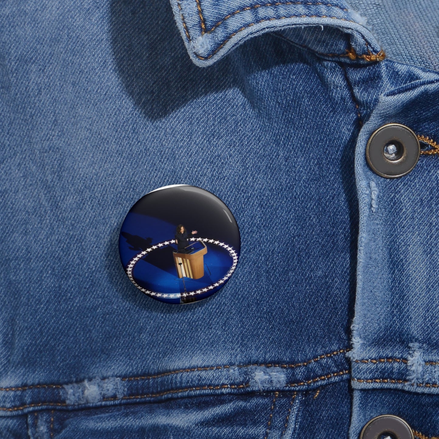 Kamala at Podium Pin Buttons