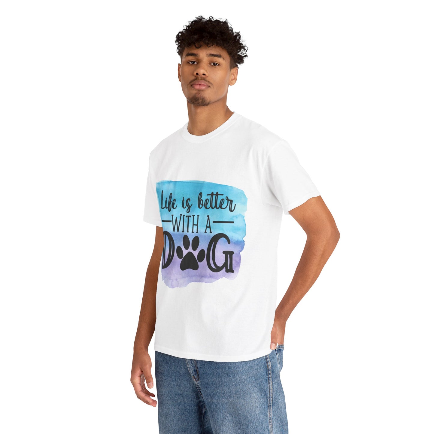 Life Is Better With A Dog Unisex Heavy Cotton Tee